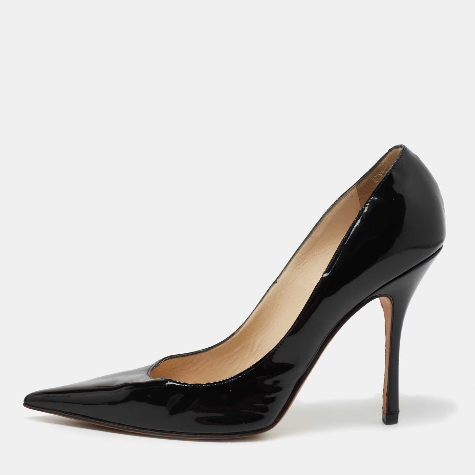 Jimmy Choo Black Patent Leather Love Pumps Size 40.5