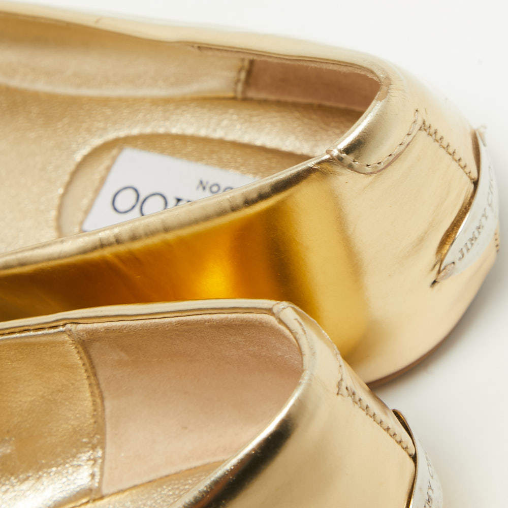 JIMMY CHOO Watson leather-trimmed logo-jacquard ballet flats