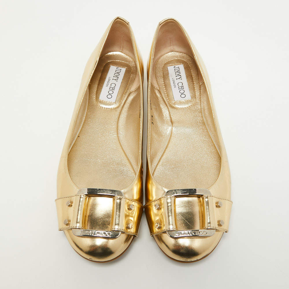 JIMMY CHOO Watson leather-trimmed logo-jacquard ballet flats