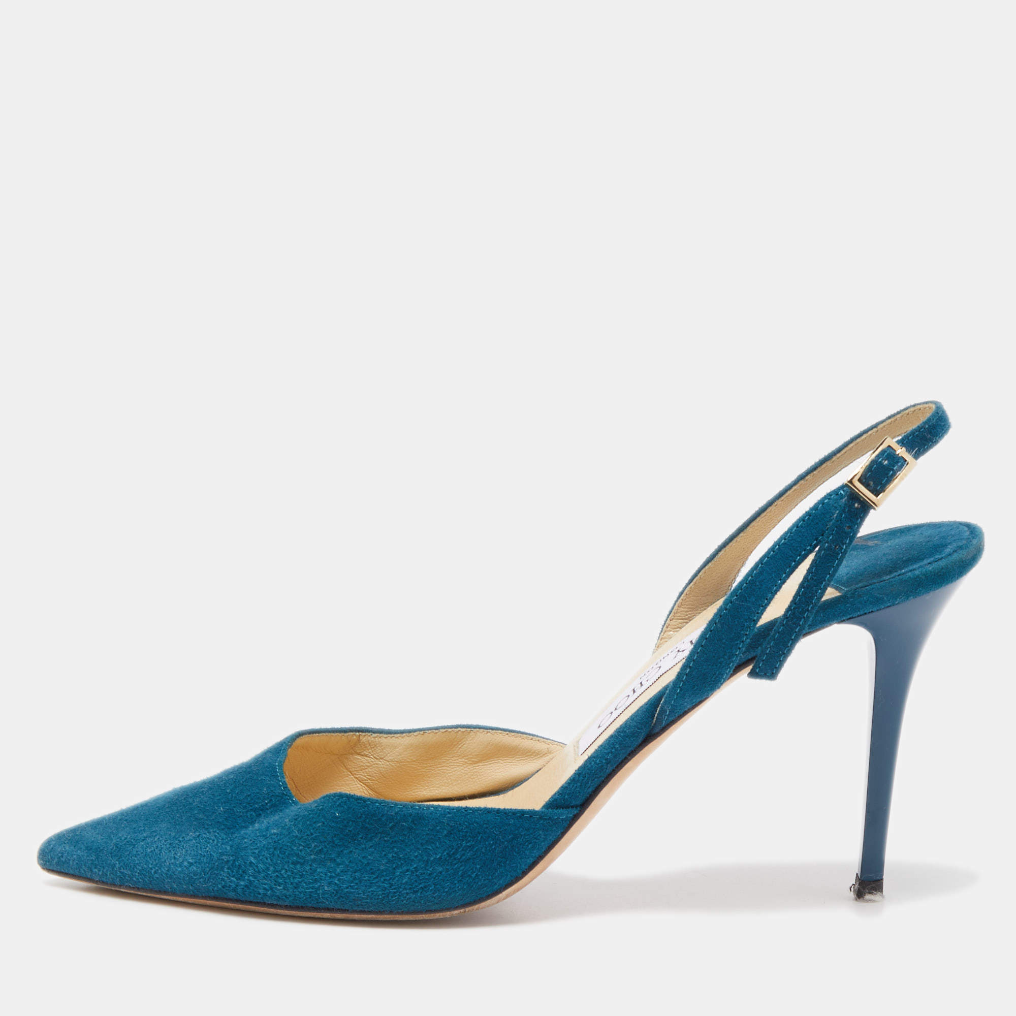 Jimmy Choo Navy Blue Suede Erin Slingback Pumps Size 38.5 Jimmy Choo ...