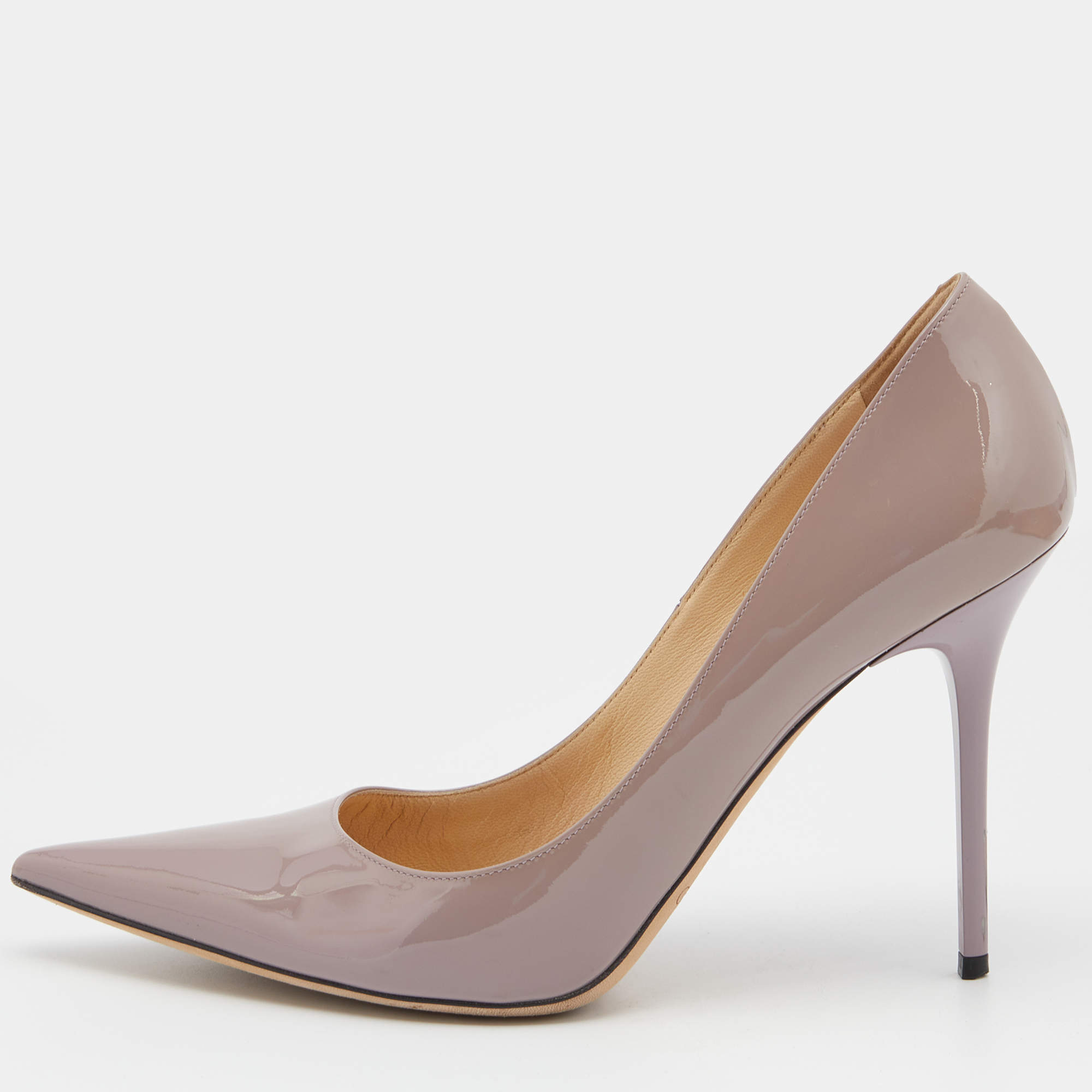 Pre Owned Jimmy Choo Old Rose Patent Leather Love Pointed Toe Pumps Size 39