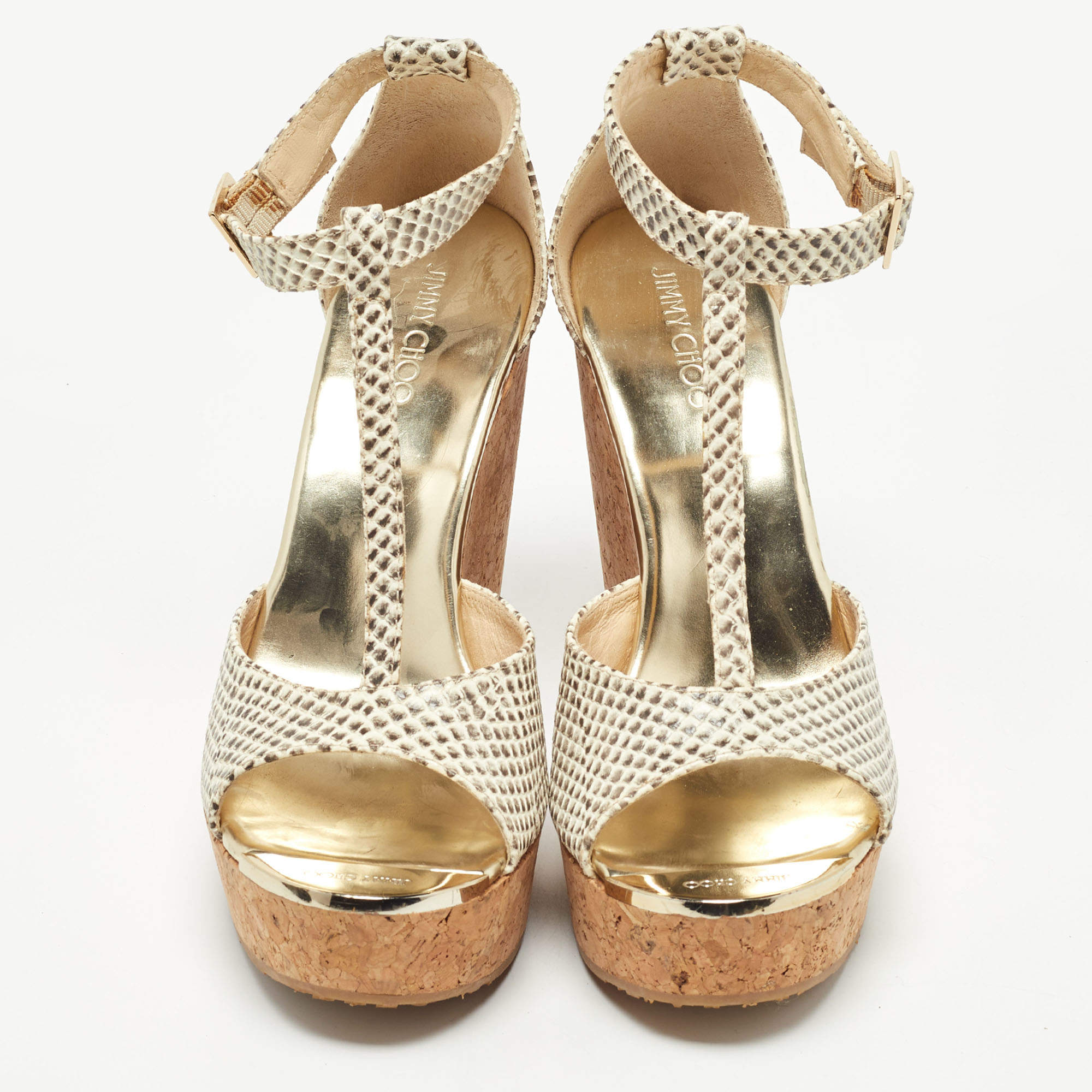 Jimmy Choo Gold Platform Sandals Size 37.5 at 1stDibs | gold strappy heels  platform, gold sandals jimmy choo, jimmy choo gold sandals