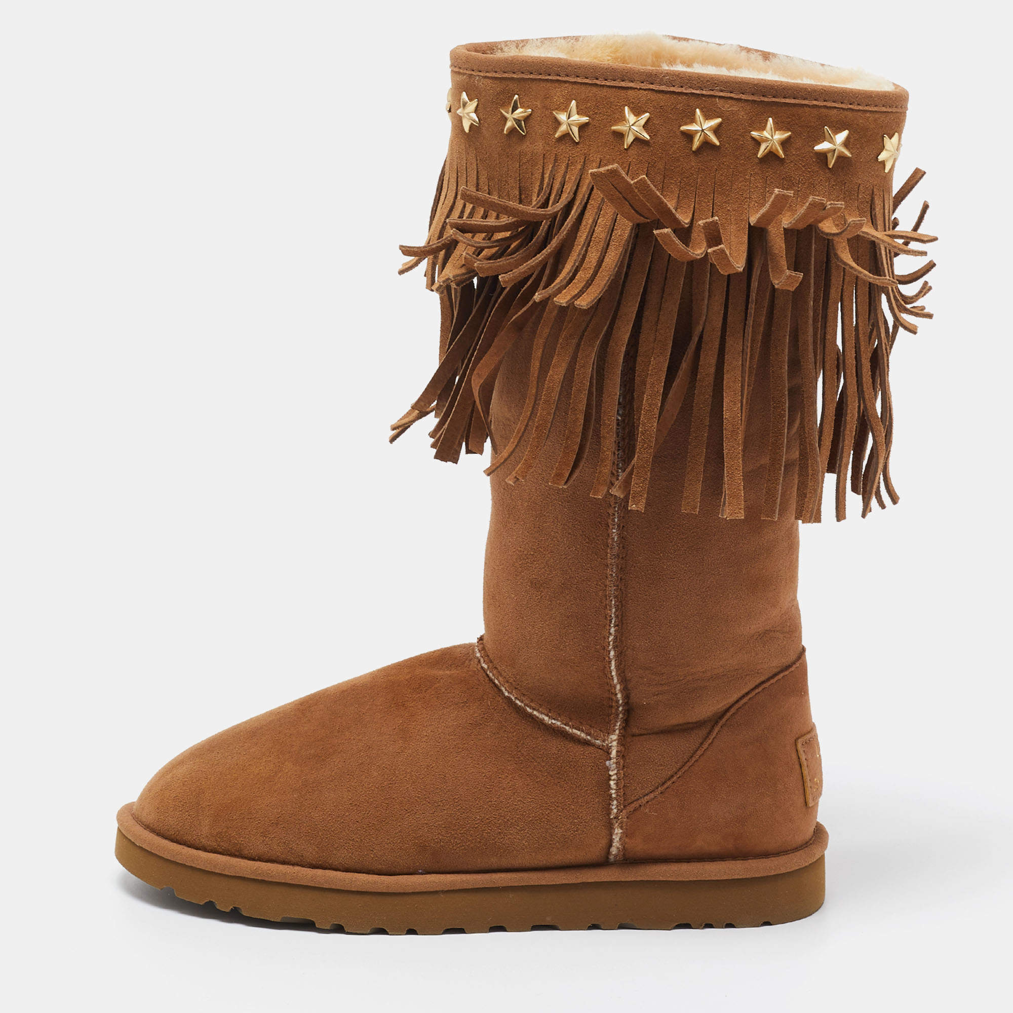 Pre Owned Jimmy Choo Brown Suede Midcalf Boots Size 40