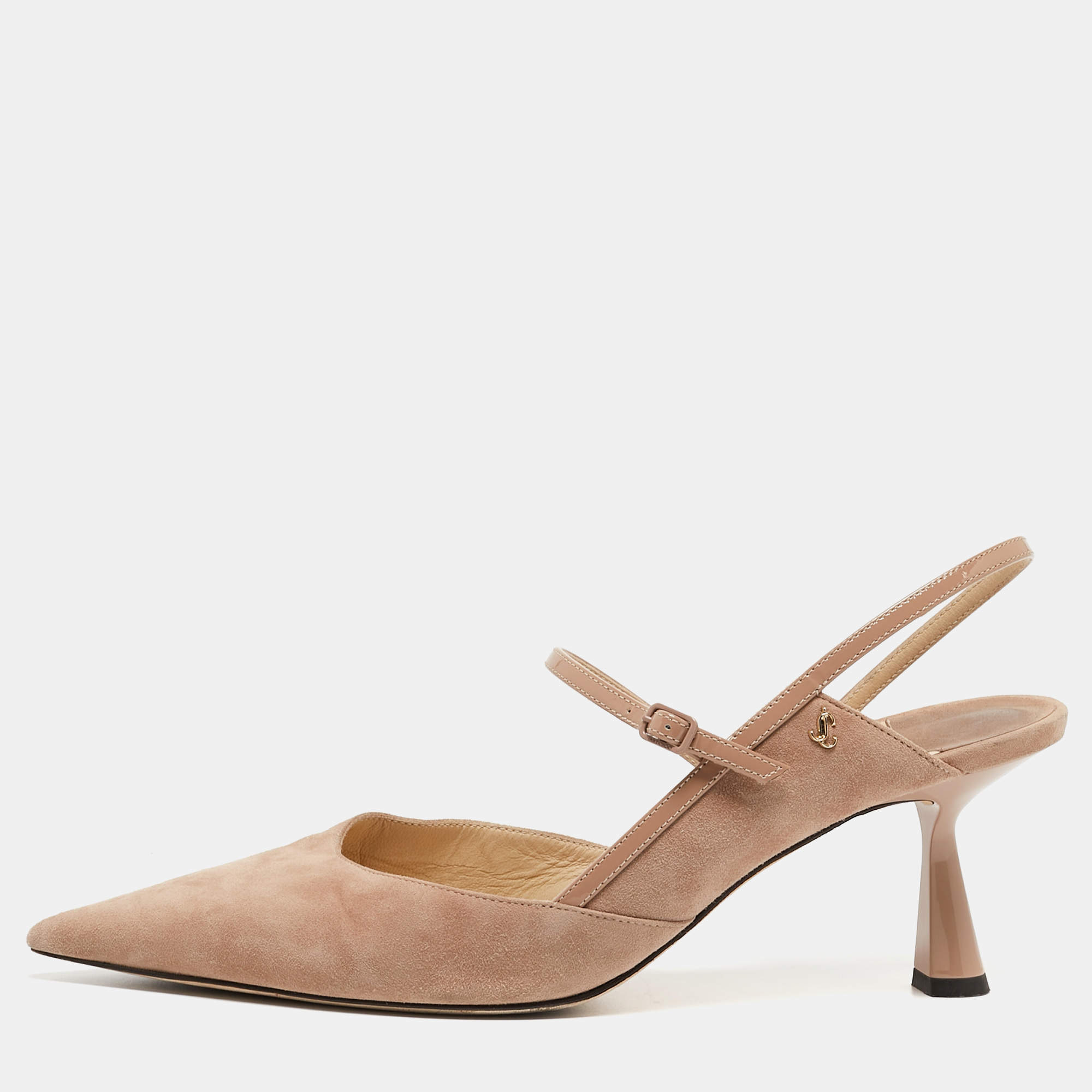 Pre Owned Jimmy Choo Beige Suede Ray Slingback Pumps Size 41