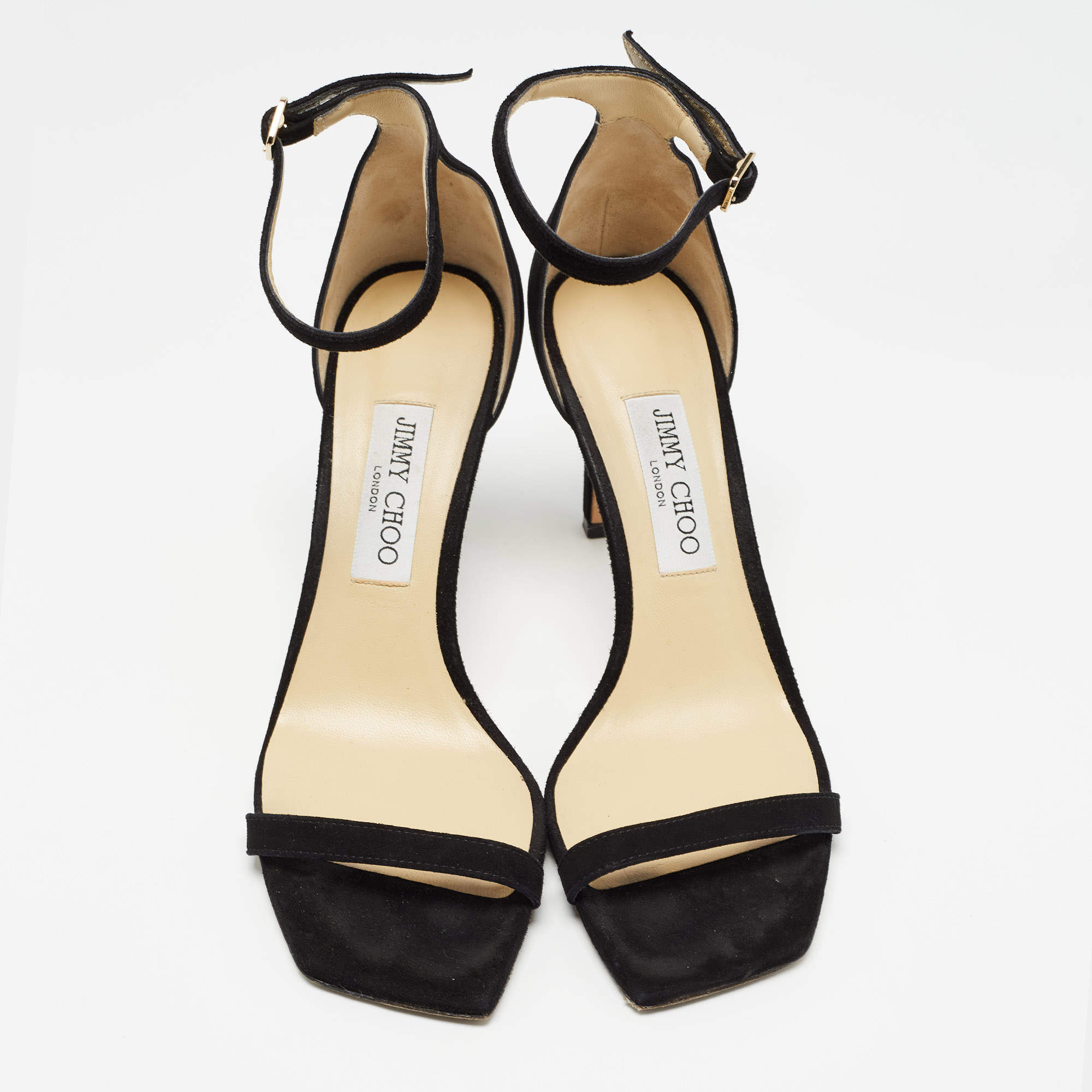 Pre Owned Jimmy Choo Black Suede Alva Sandals Size 39
