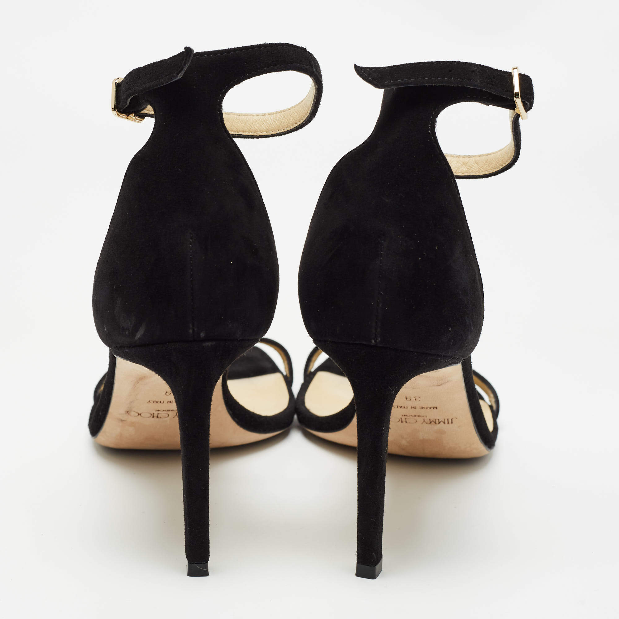 Pre Owned Jimmy Choo Black Suede Alva Sandals Size 39