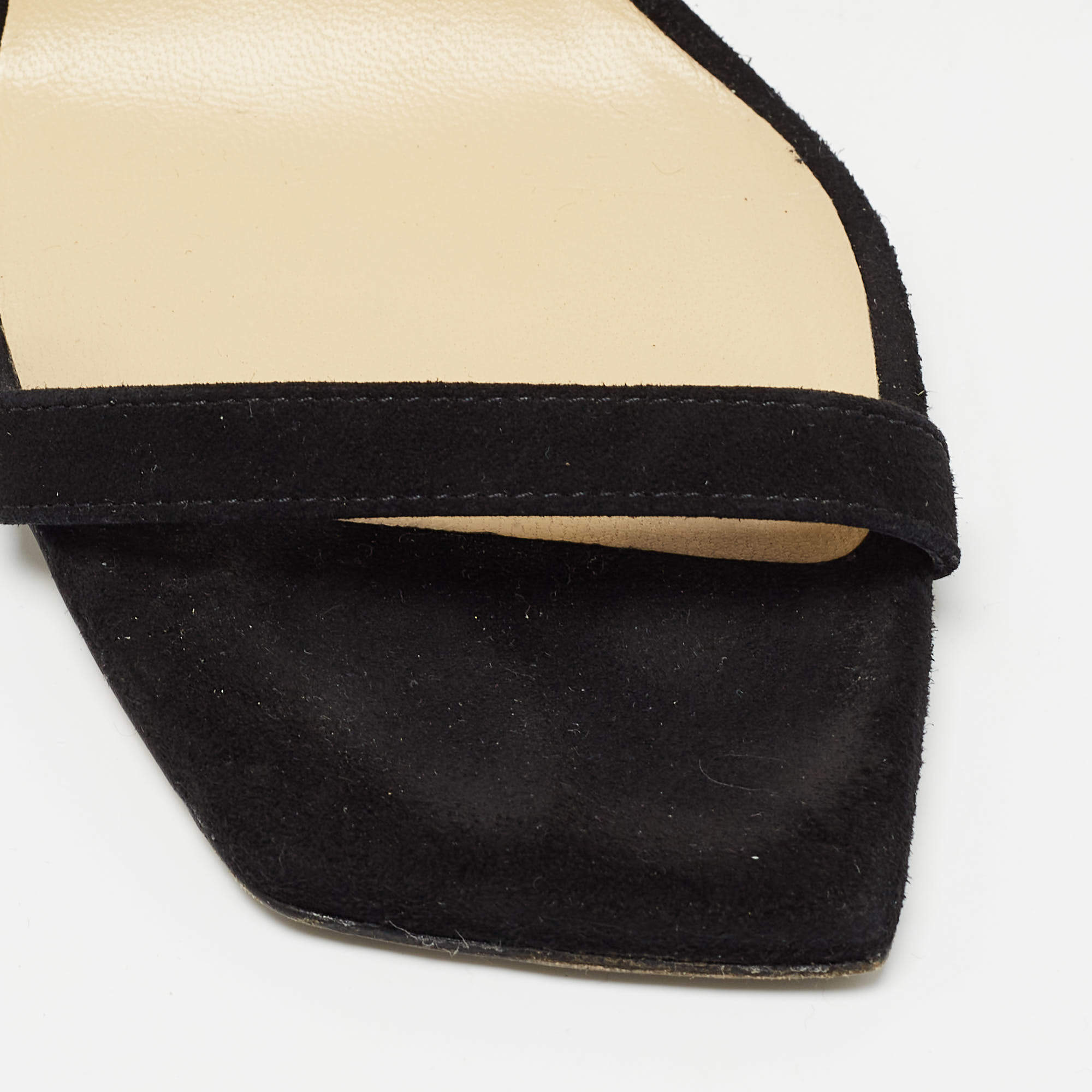Pre Owned Jimmy Choo Black Suede Alva Sandals Size 39