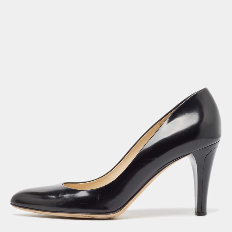 Jimmy Choo Black Leather Bridget Pumps Size 38