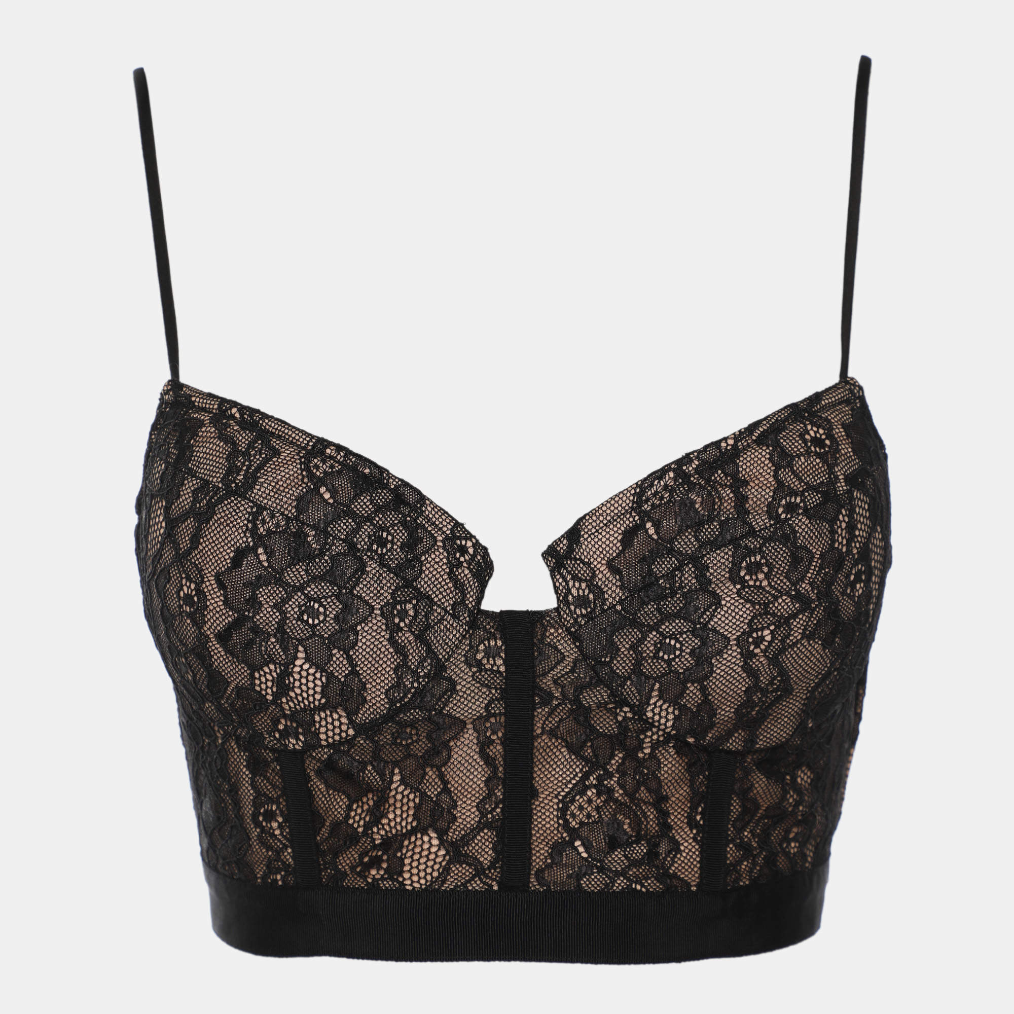 Pre Owned Jonathan Simkhai Black Floral Lace Camisole XS