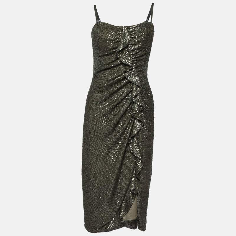 Jonathan Simkhai Green Sequin Sleeveless Short Dress XS