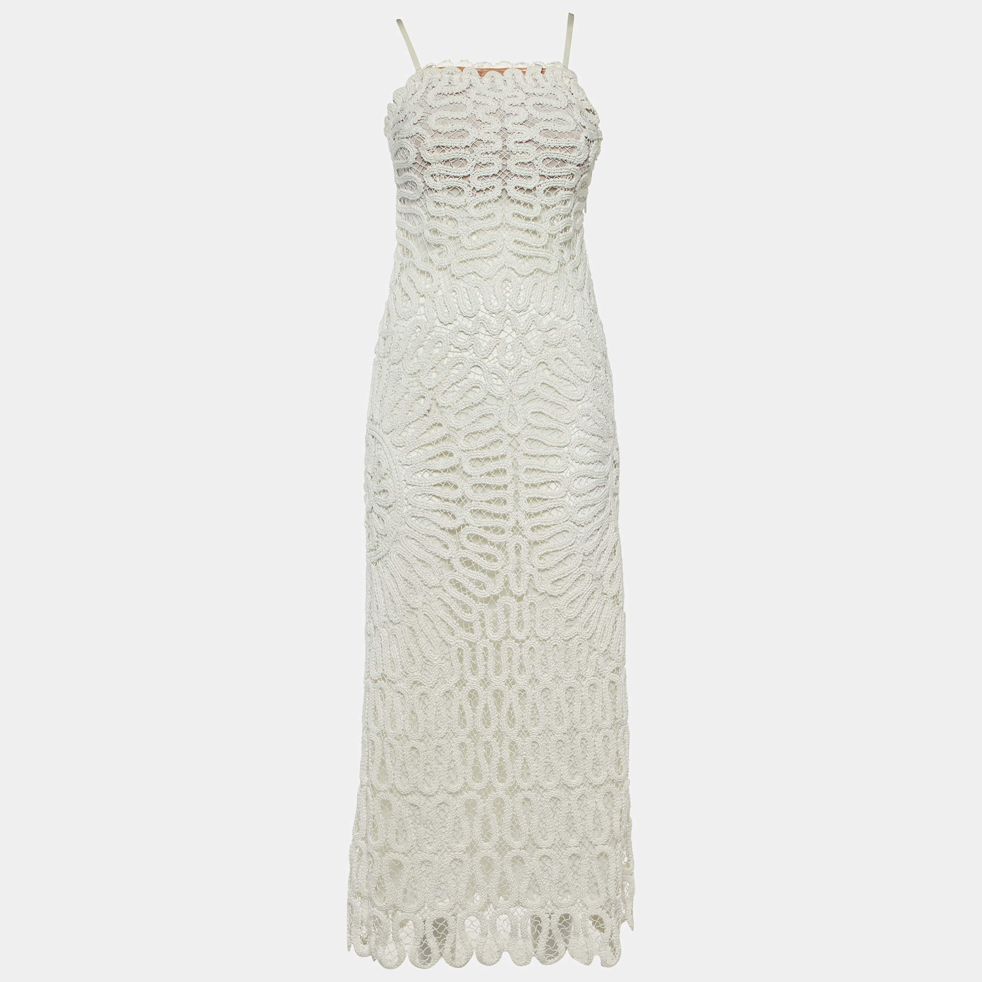 Jonathan Simkhai White Lace Cage Crochet Elise Dress XS
