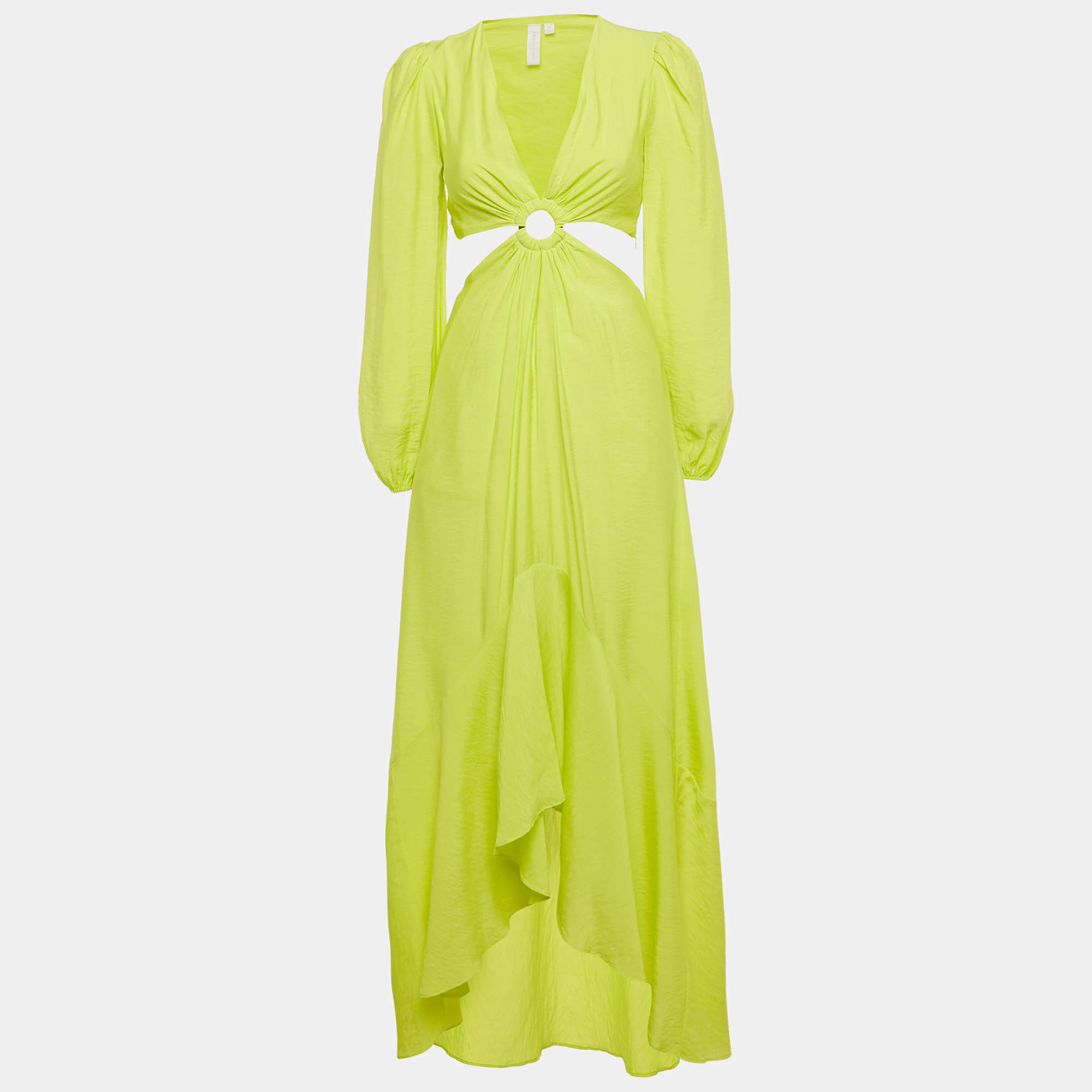 Pre Owned Jonathan Simkhai Neon Green Cut -Out Jaelynn Maxi Dress XS