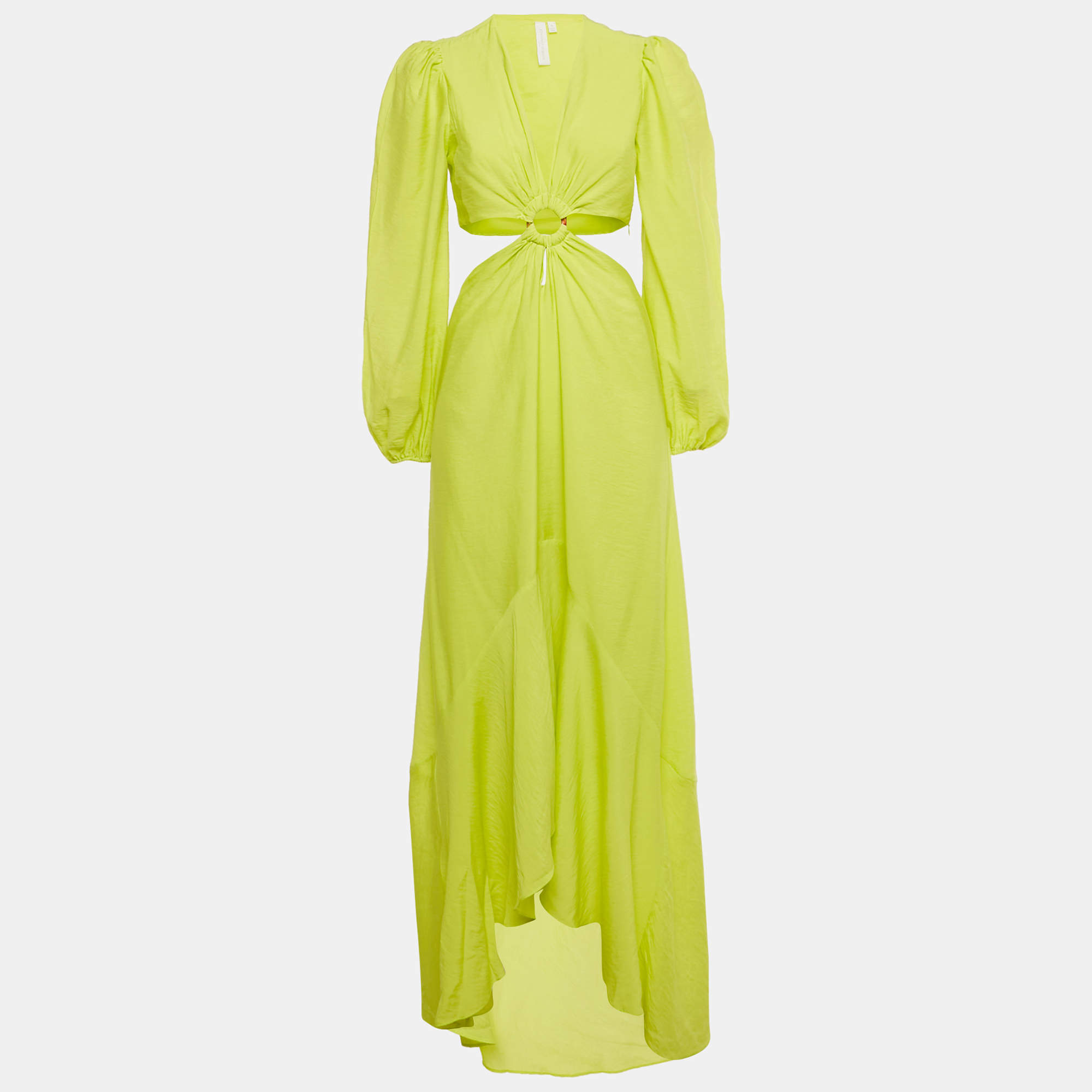 Pre Owned Jonathan Simkhai Green Cut -Out Jaelynn Maxi Dress M