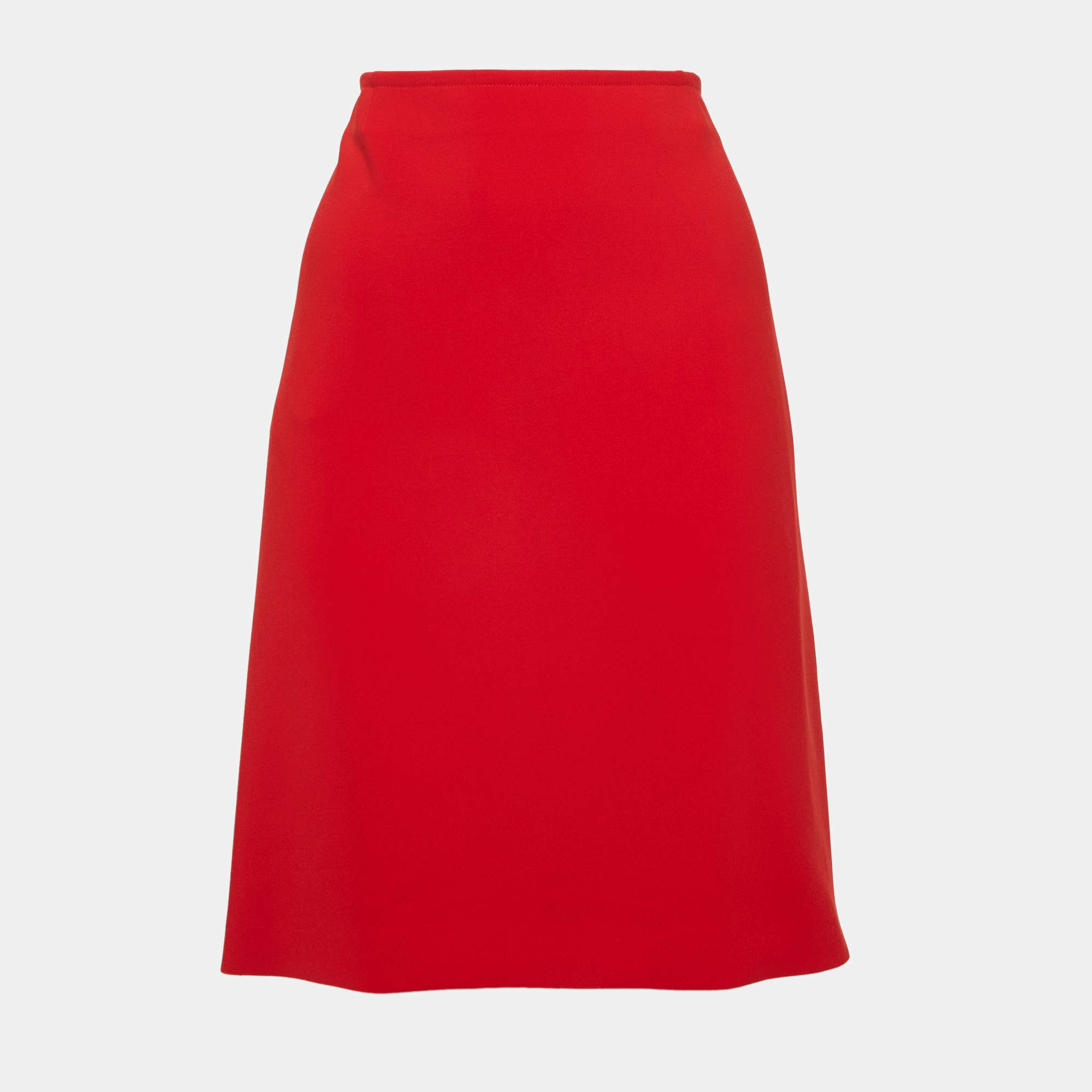 Joseph Red Crepe Zip-Up Skirt L