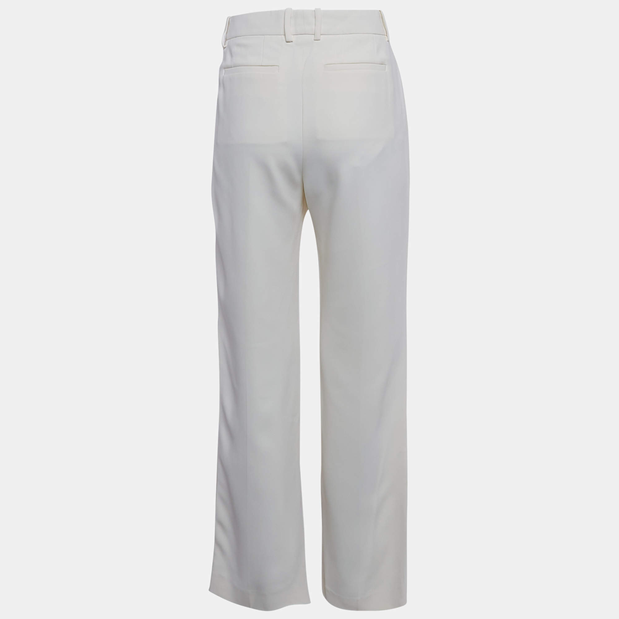 Pre Owned Joseph Ivory Stretch Cream Coleman Trousers M
