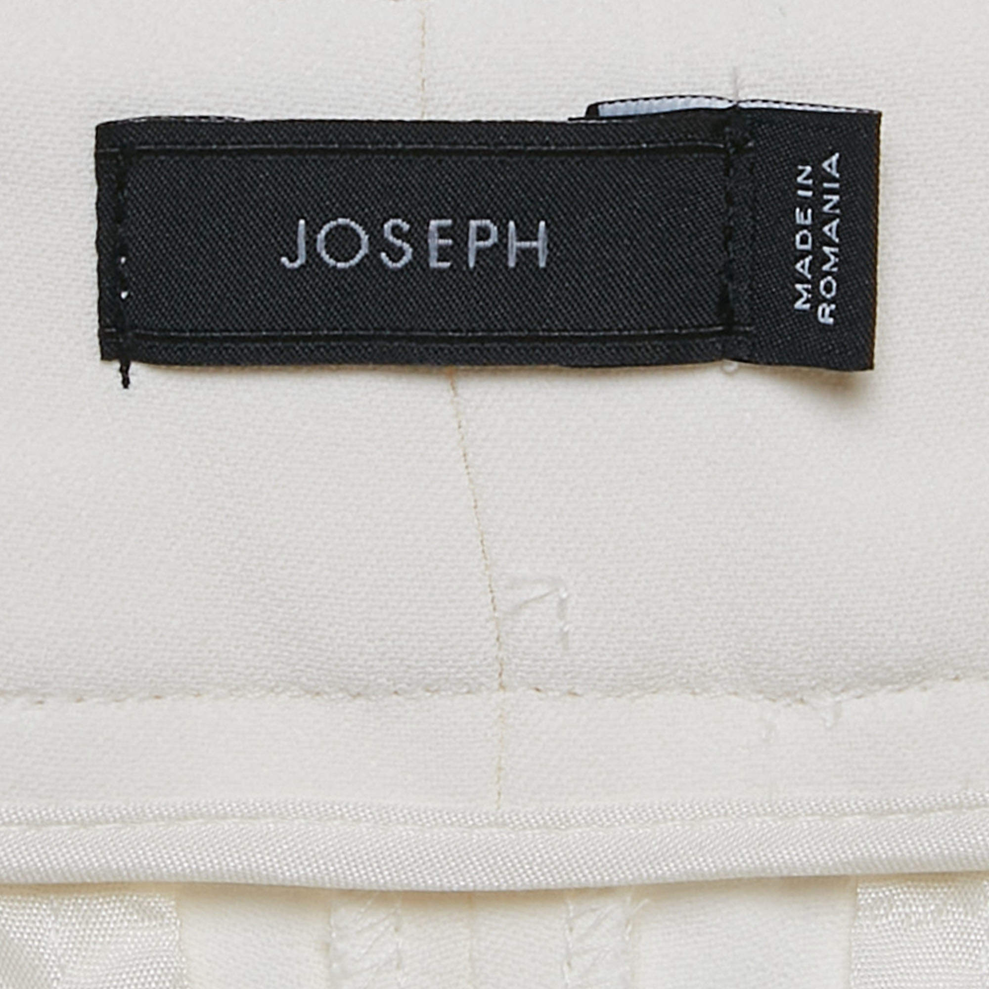 Pre Owned Joseph Ivory Stretch Cream Coleman Trousers M