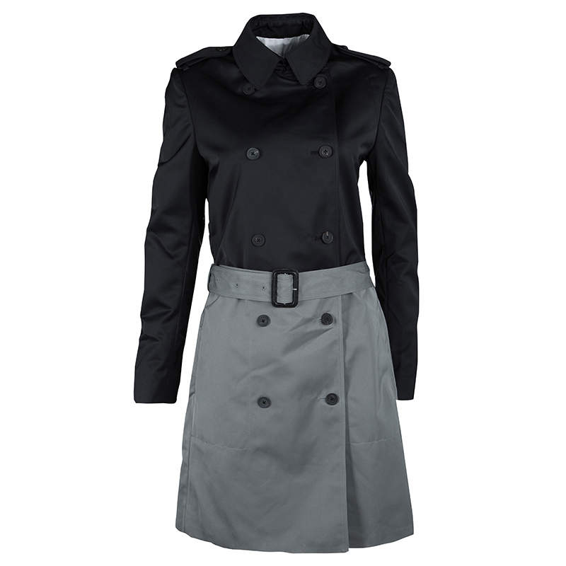 Joseph Black and Cloud Techno Taffeta Benicio Belted Trench Coat M