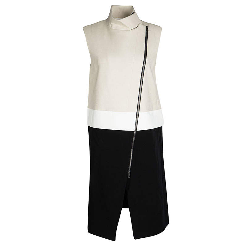 Joseph Tricolor Zip Detail Preston Sleeveless Long Coat M