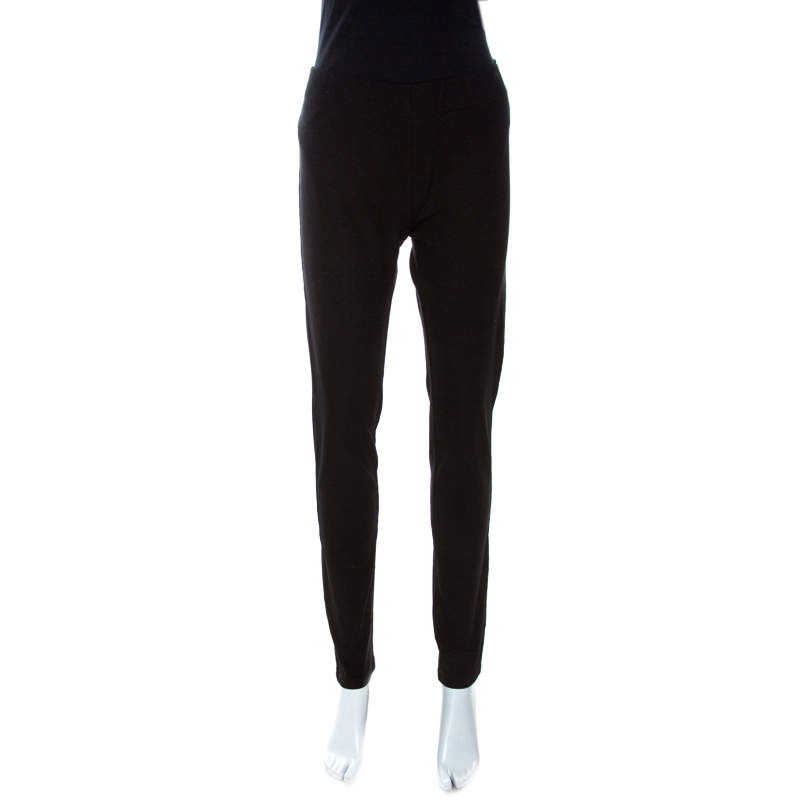 Pre Owned Joseph Black Stretch Gabardine Leggings L