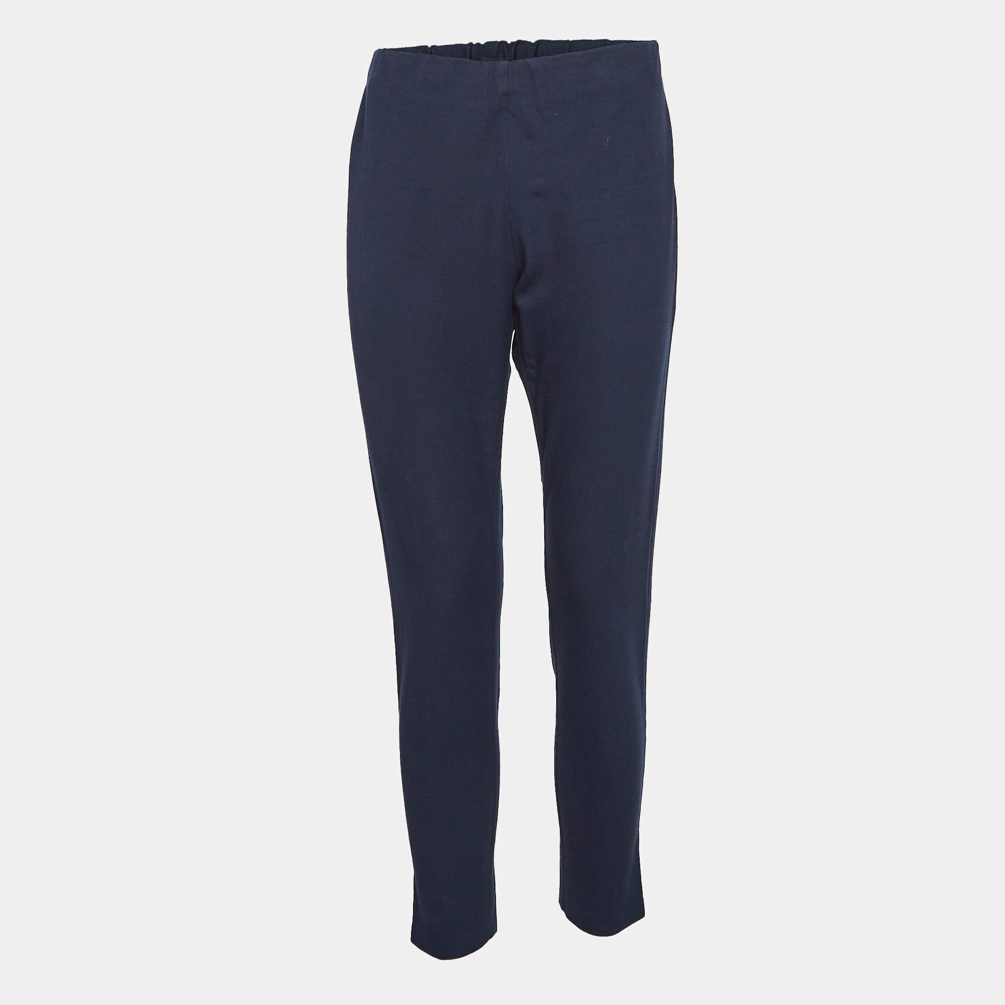 Joseph Navy Blue Stretch Gabardine Ankle Length Pants M