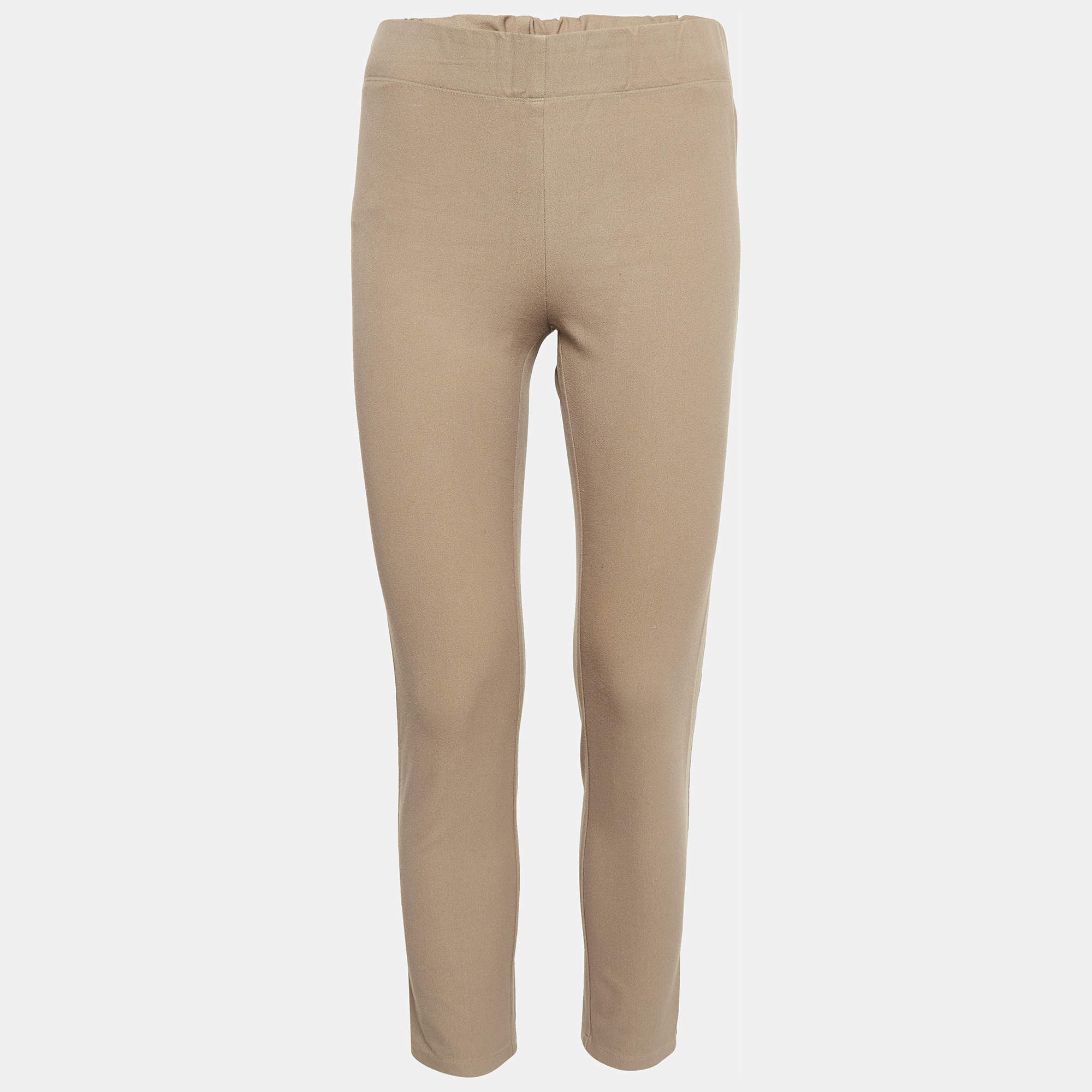 Joseph Brown Stretch Gabardine Tight Fit Leggings M