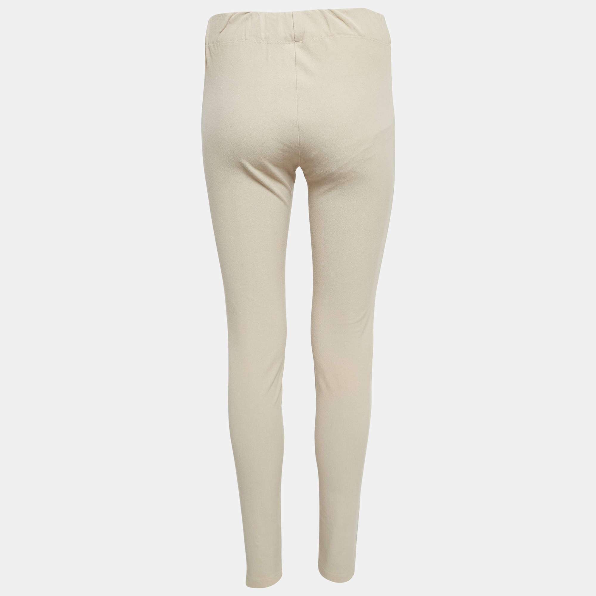 Pre Owned Joseph Beige Stretch Gabardine Leggings M