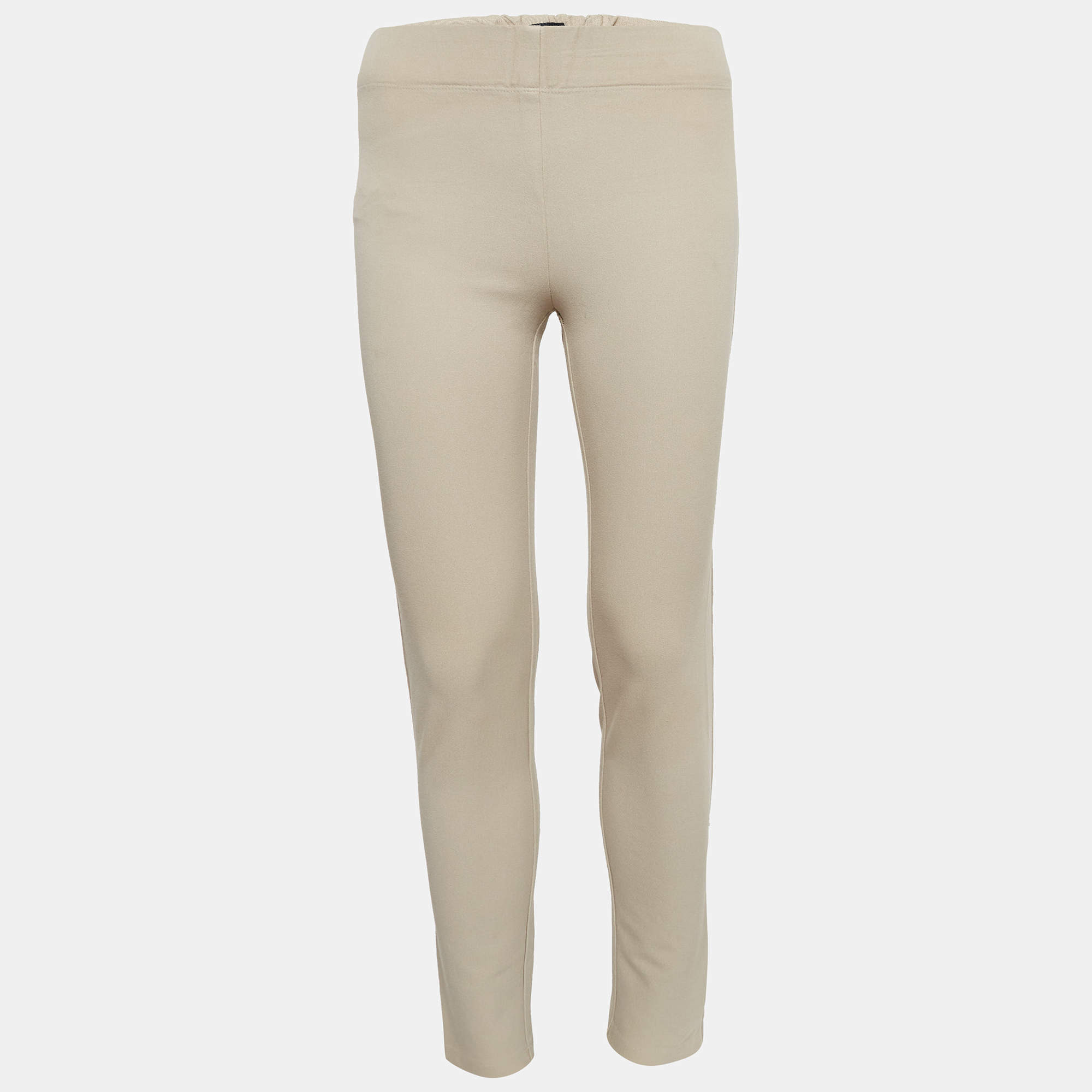 Joseph Beige Stretch Gabardine Leggings M