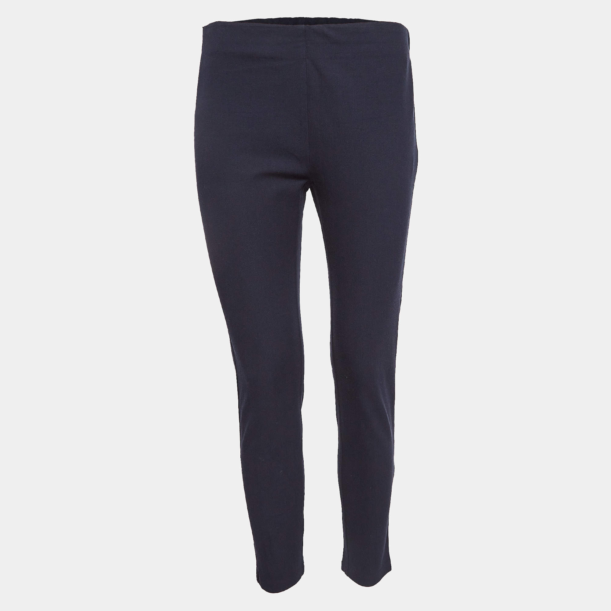 Joseph Navy Blue Stretch Gabardine Leggings M