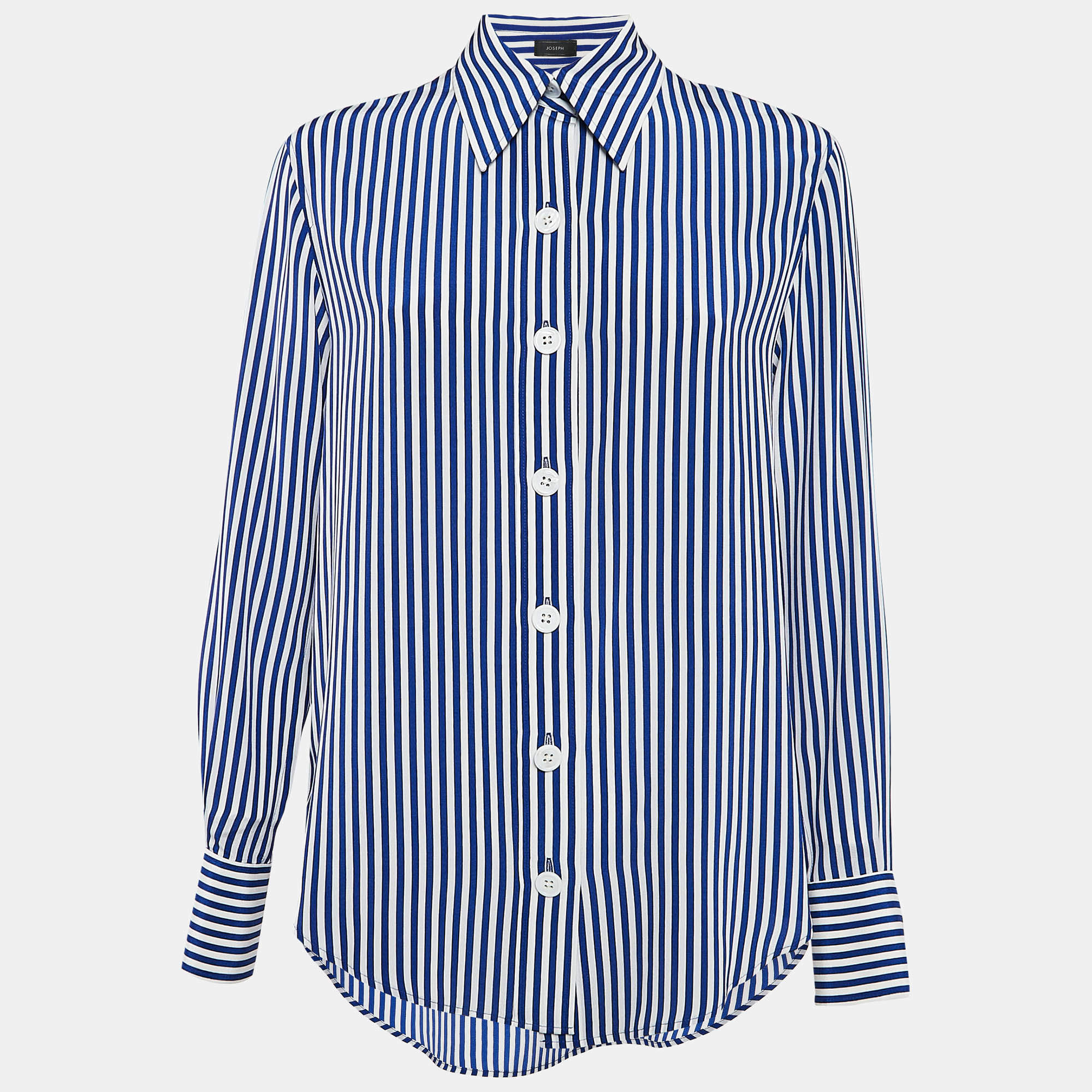 Pre Owned Joseph Blue Deck Chair Stripe Silk Garconne Shirt S