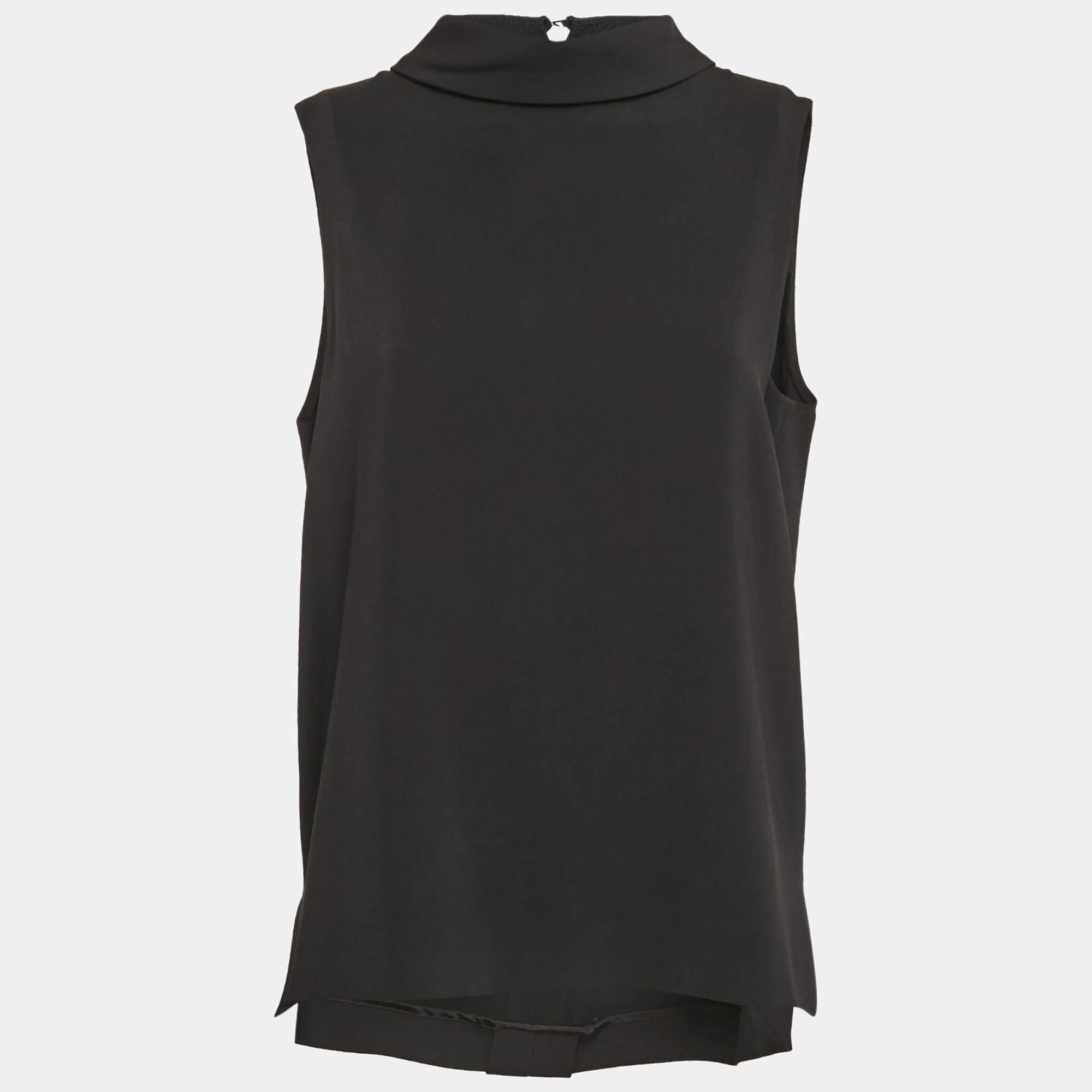 Joseph Black Viscose Cady Sleeveless Baxter Top M
