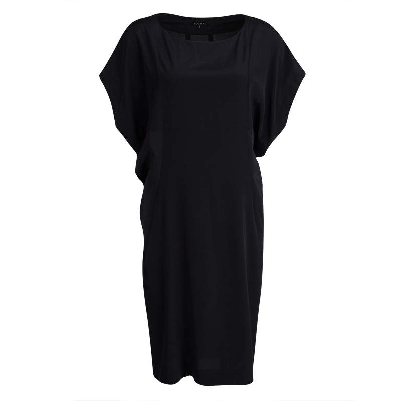 Joseph Black Silk Short Raglan Sleeve Shift Dress M Joseph | TLC