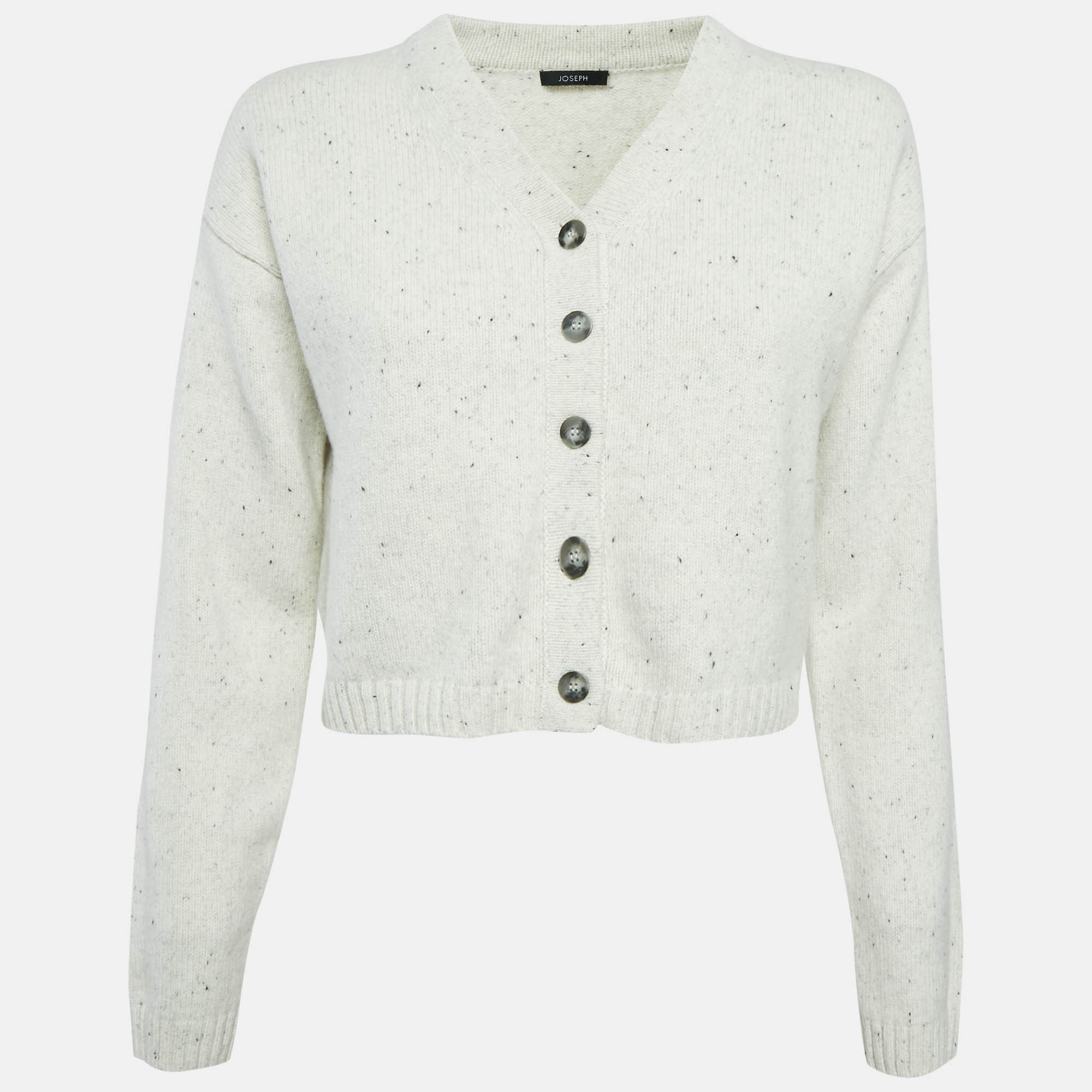 Joseph White Patterned Wool Button Front Cardigan XS