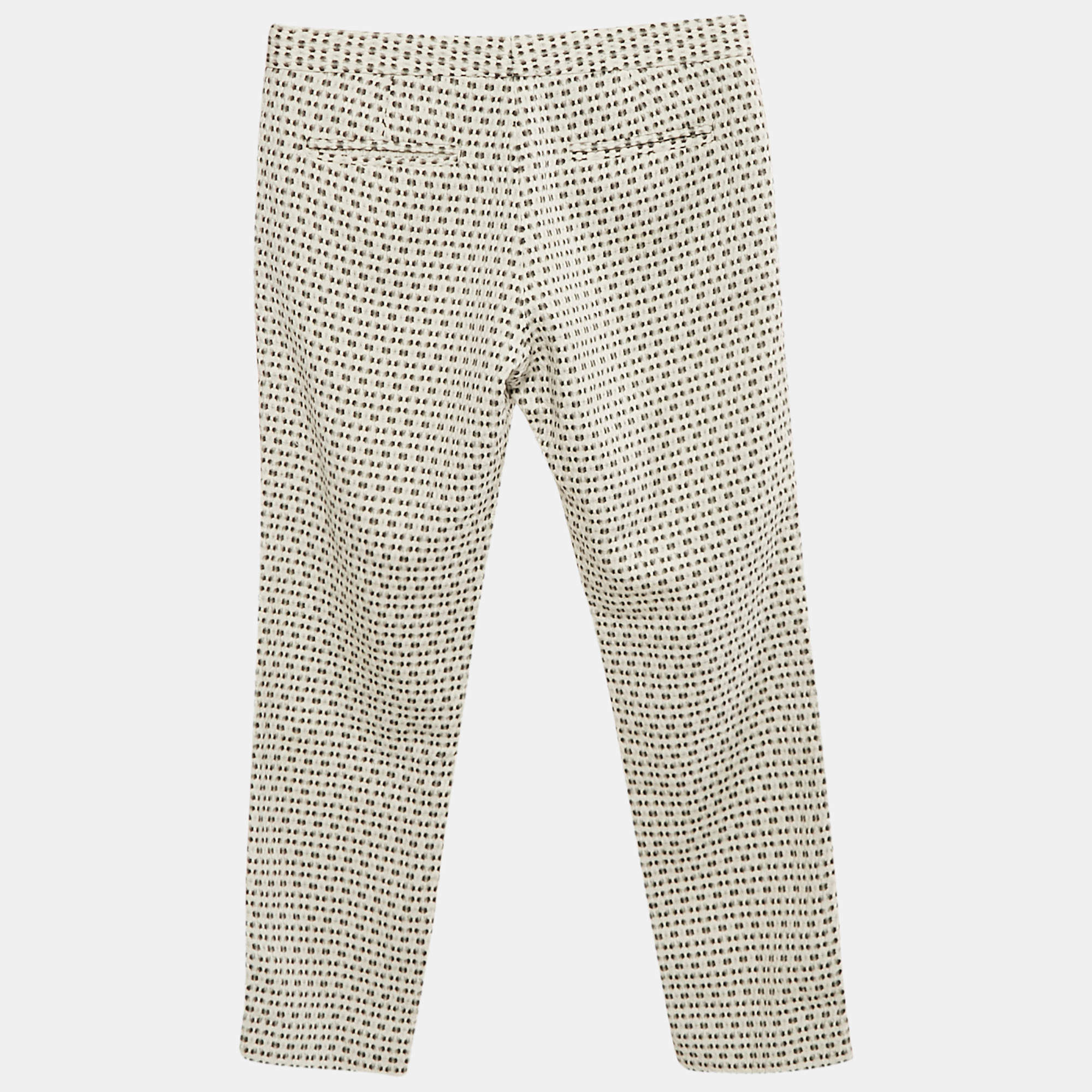 Pre Owned Joseph Black/White Patterned Cotton Pants S