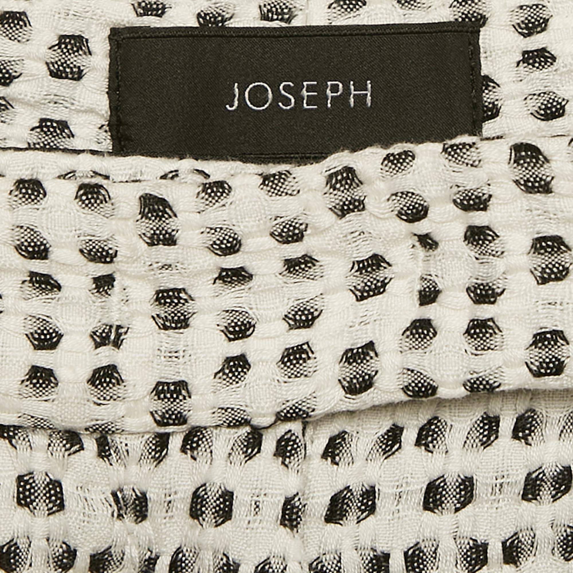 Pre Owned Joseph Black/White Patterned Cotton Pants S