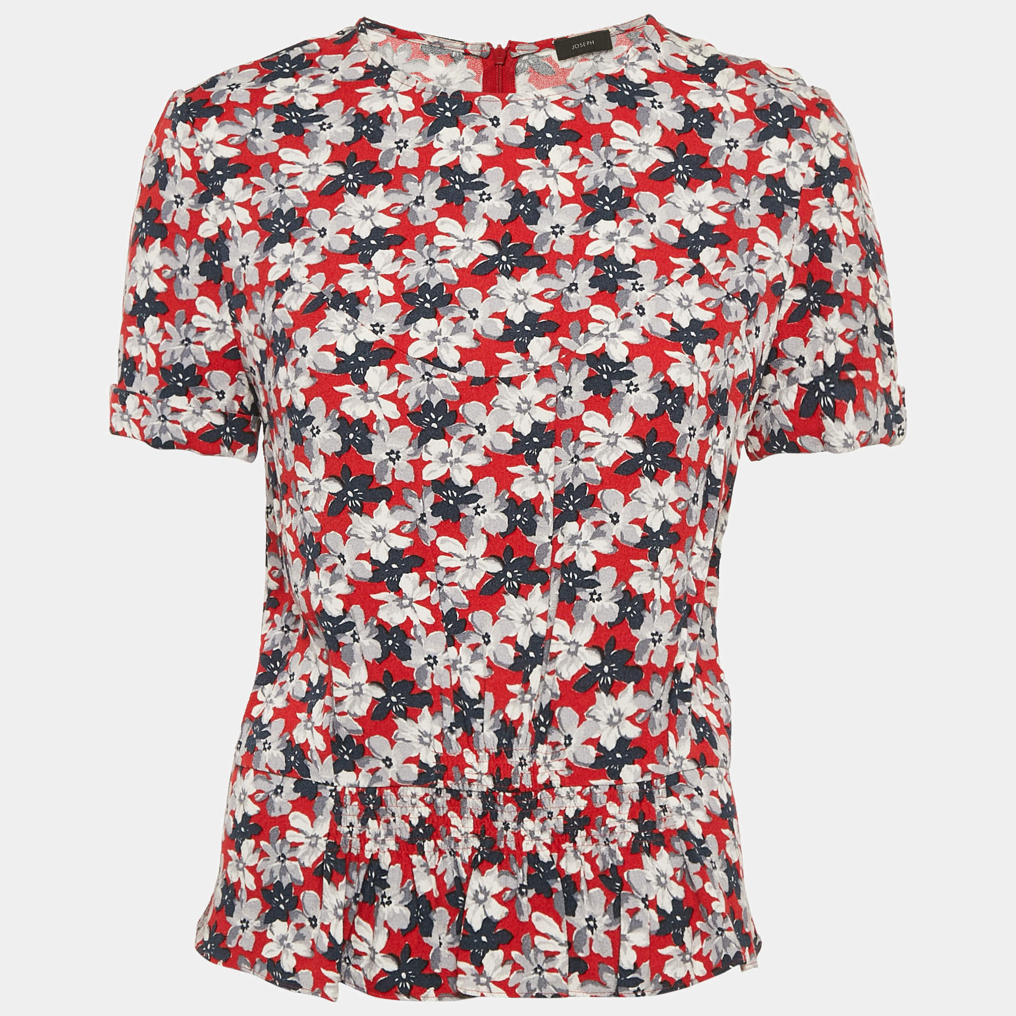 Joseph Multicolor Floral Print Crepe Top M