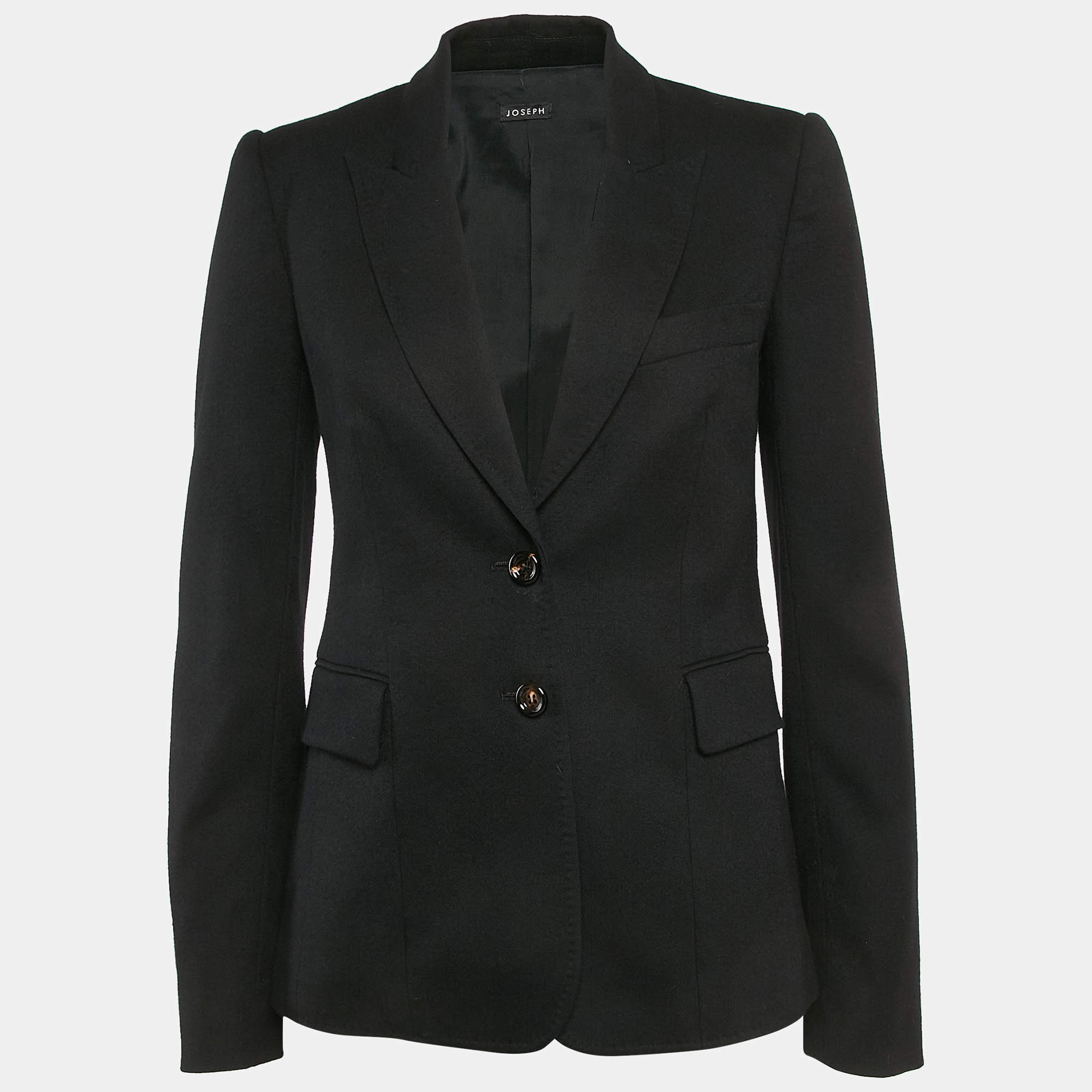 Pre Owned Joseph Black Wool Single Breasted Blazer S