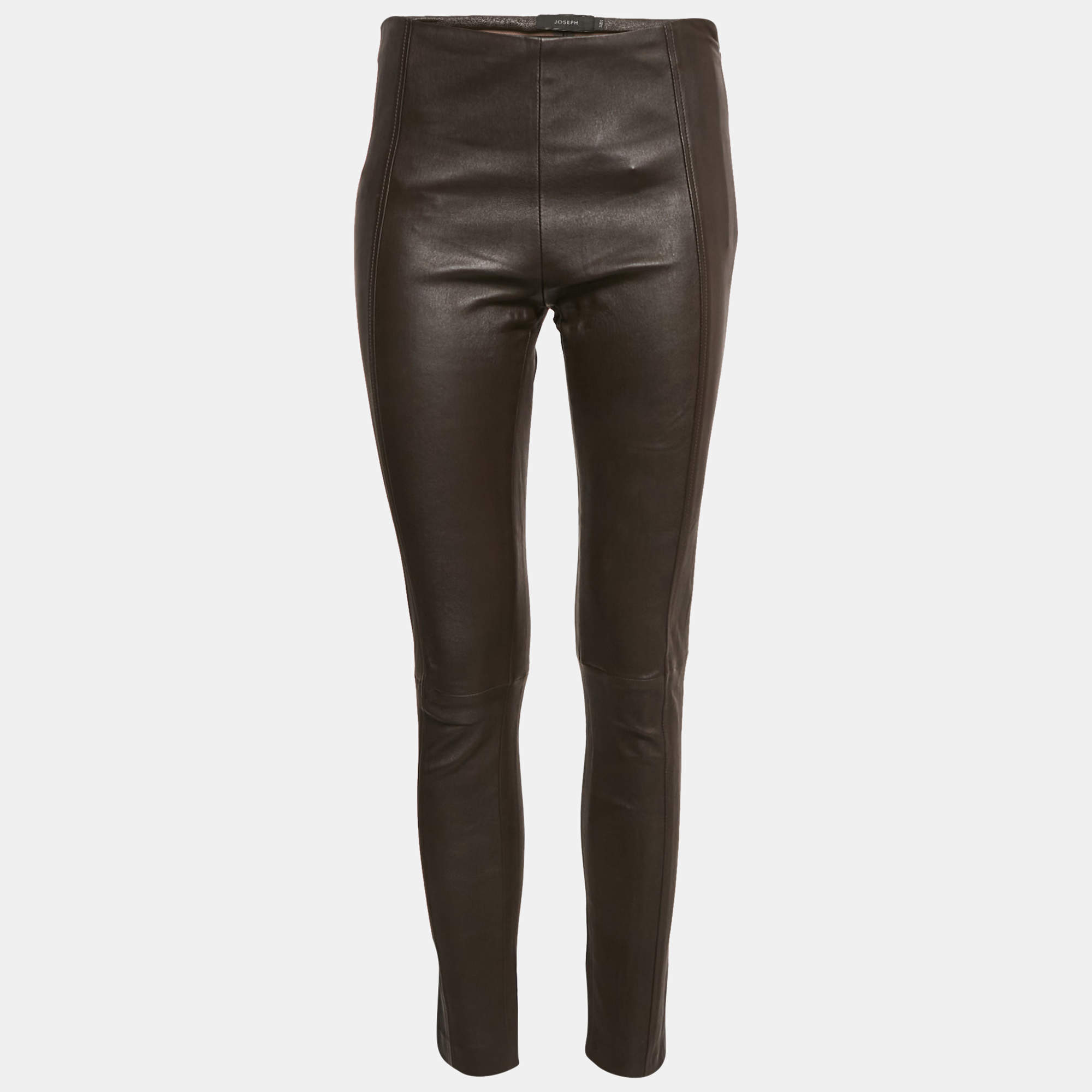Joseph Brown Stretch Leather Lenny Trousers S