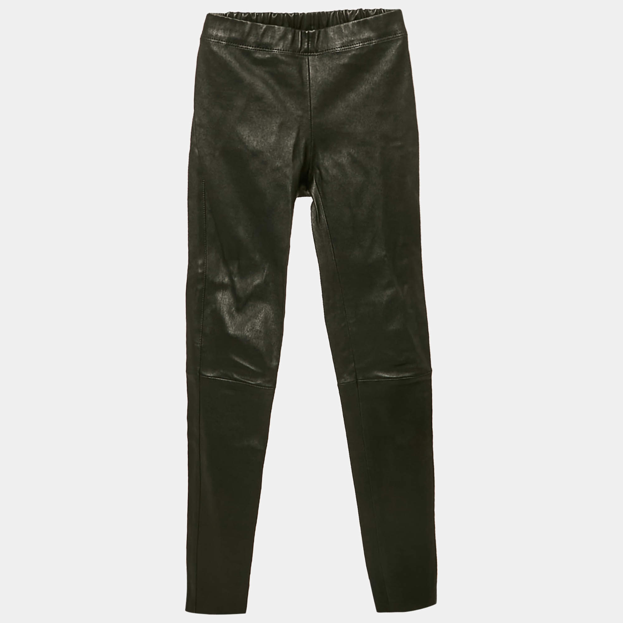 Joseph Black Leather Skinny Pants S