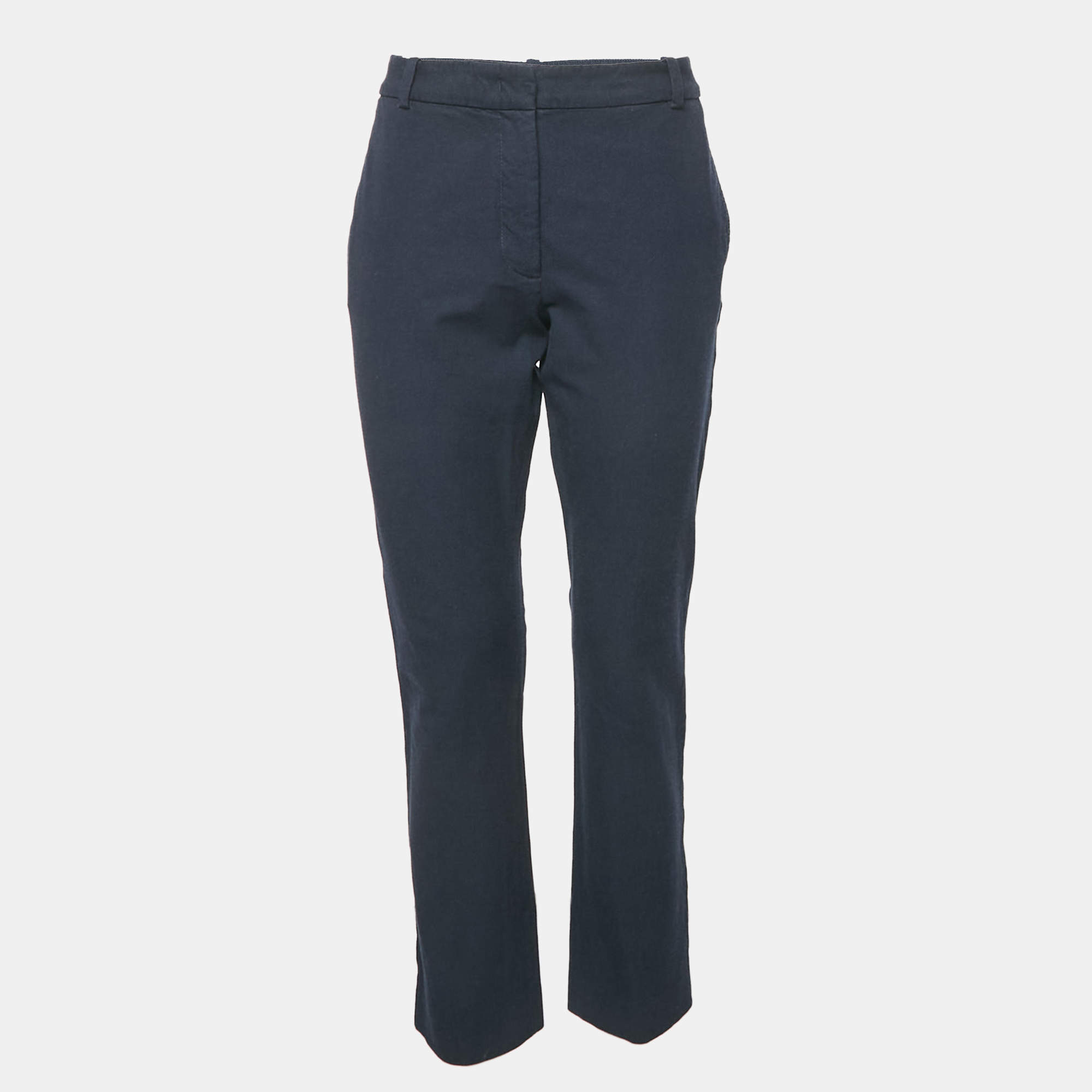 Joseph Navy Blue Stretch Gabardine Trousers M