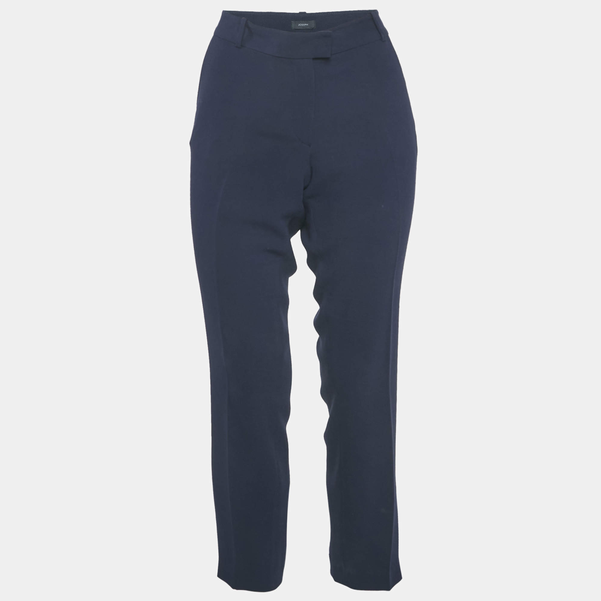 Joseph Navy Blue Stretch Crepe Ben Trousers M