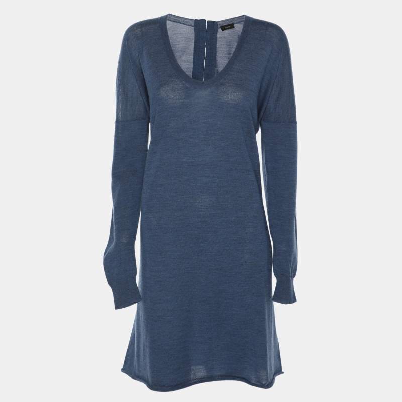 Joseph Blue Wool Knit Dress S