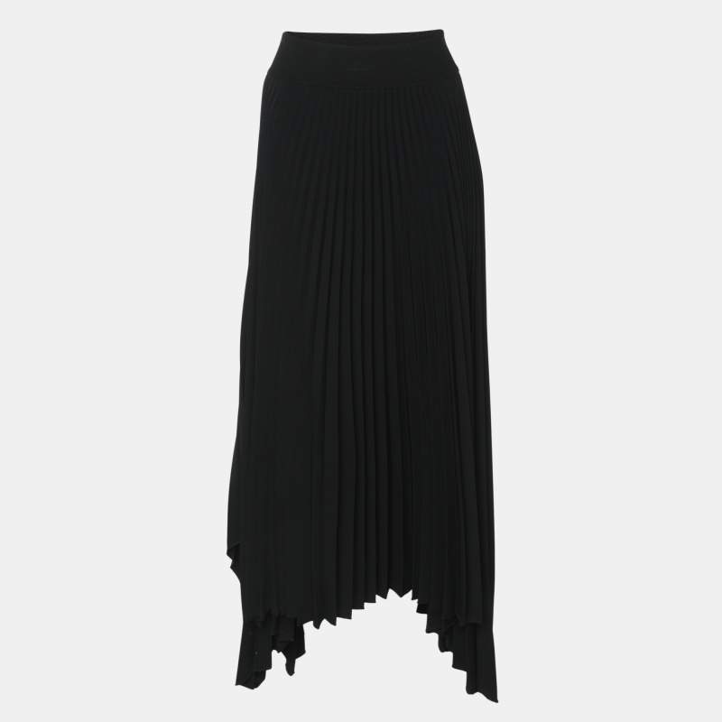 Joseph Black Plisse Pleated Skirt M
