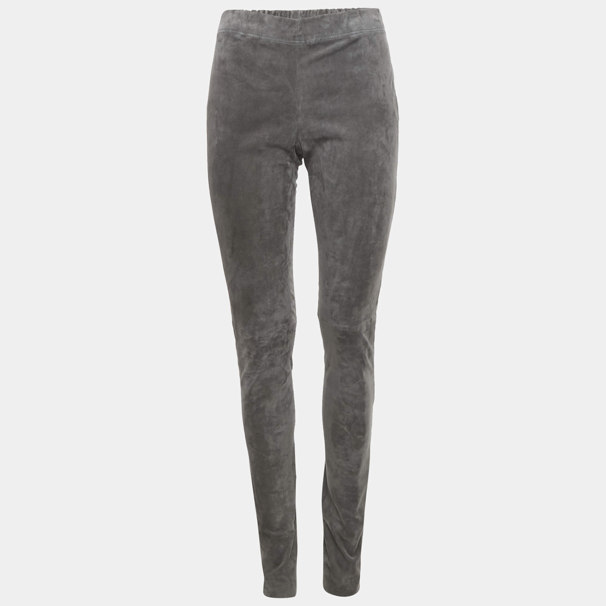 مملوكة مسبقًا Joseph Grey Suede Skinny Trousers M