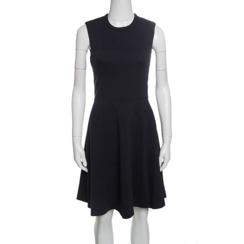 Pre Owned Joseph Navy Blue Wool Jersey Paneled Sleeveless Milano Dora Dress S