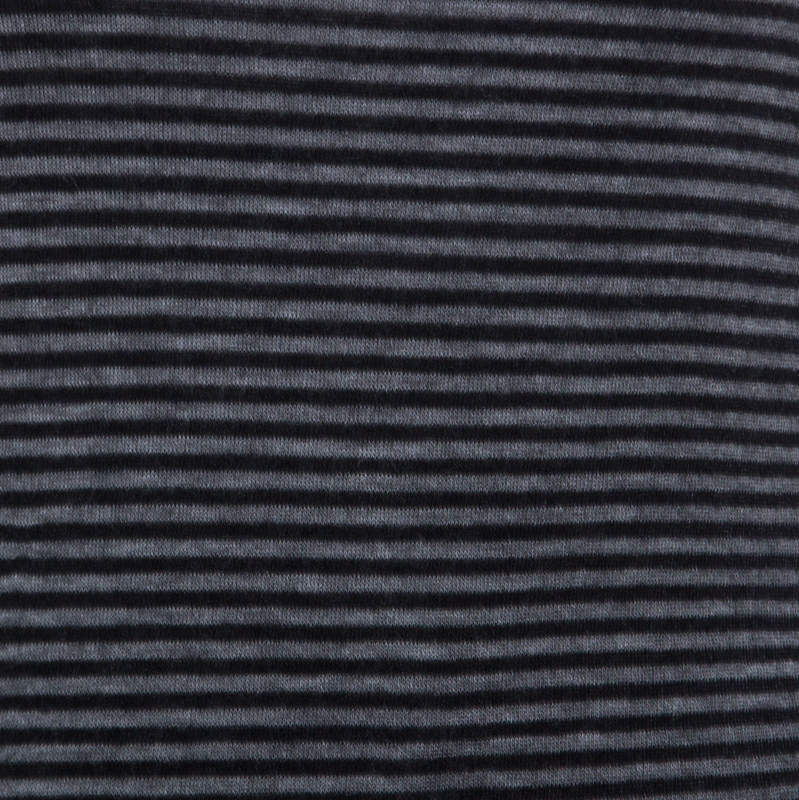 مملوكة مسبقًا Joseph Grey Striped Tencel Stretch Knit Scoopneck Top S 