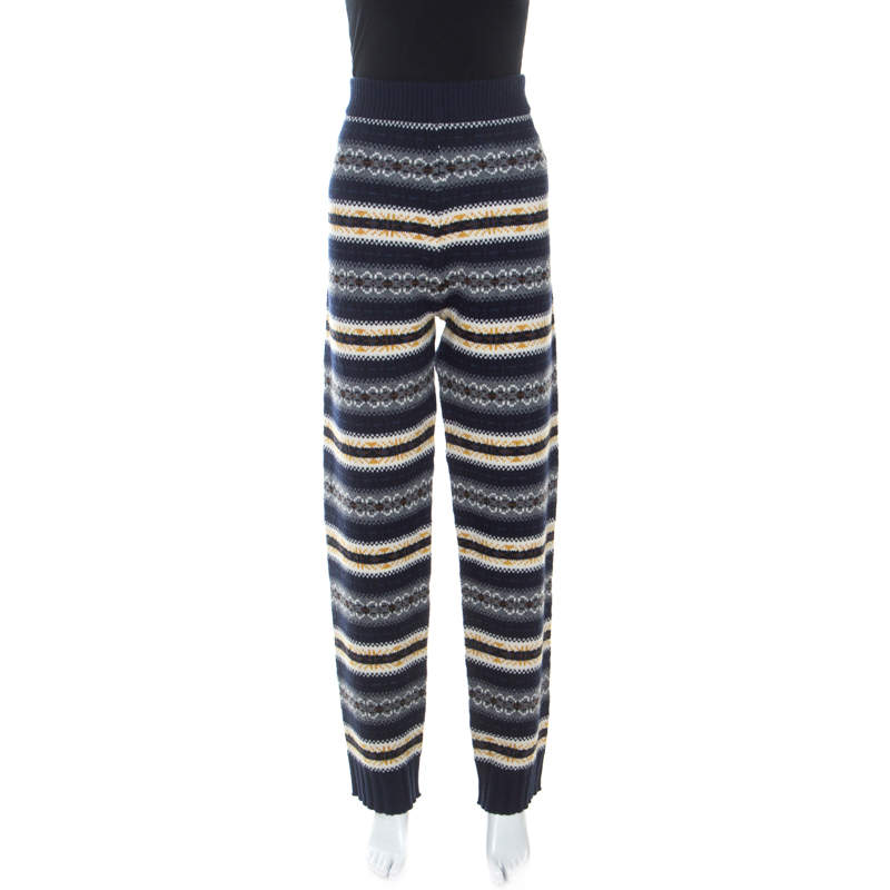 Pre Owned بنطلون جوزيف تريكو فير ايسل صوف كحلي L