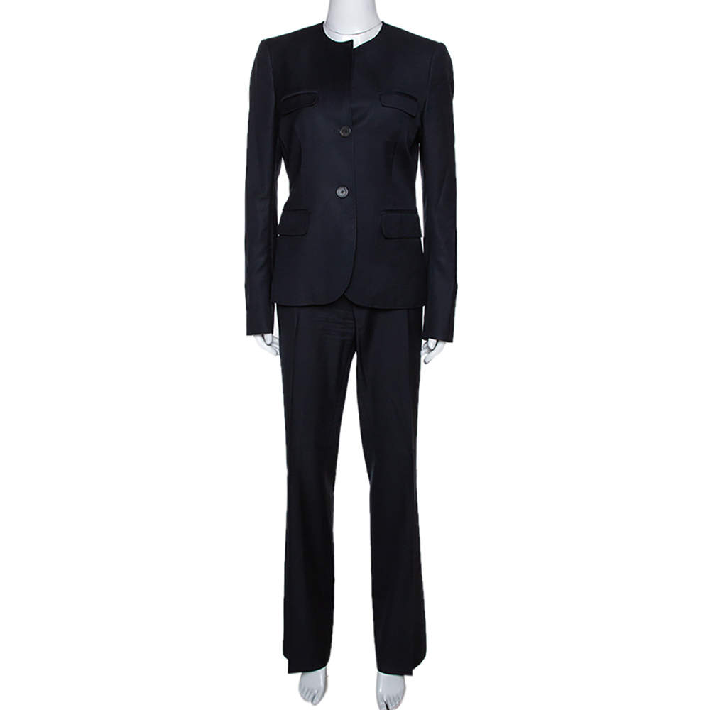 Joseph Black Wool Fizzy Super 100/Rocker Super 100 Pant Suit L