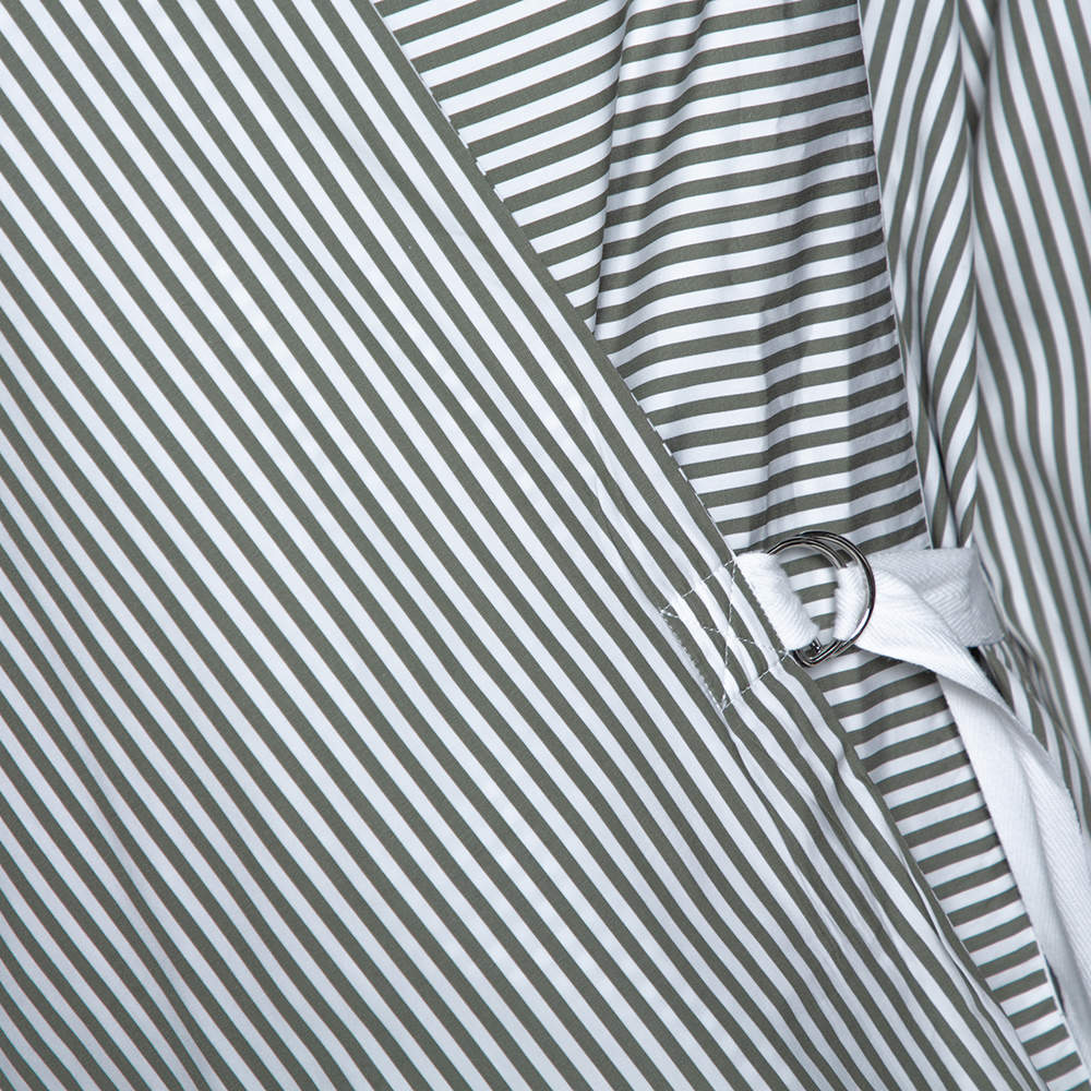 Pre Owned Joseph Sage Green Candy Striped Cotton Arran Wrap Top S
