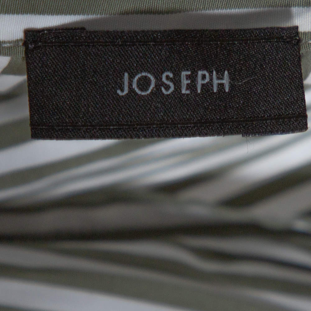 Pre Owned Joseph Sage Green Candy Striped Cotton Arran Wrap Top S