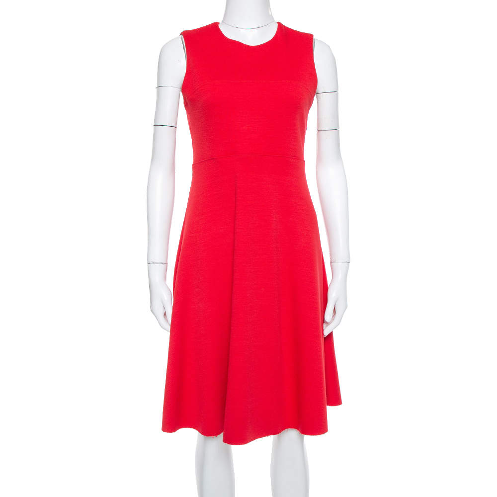 Joseph Red Knit Paneled Sleeveless Milano Dora Dress M